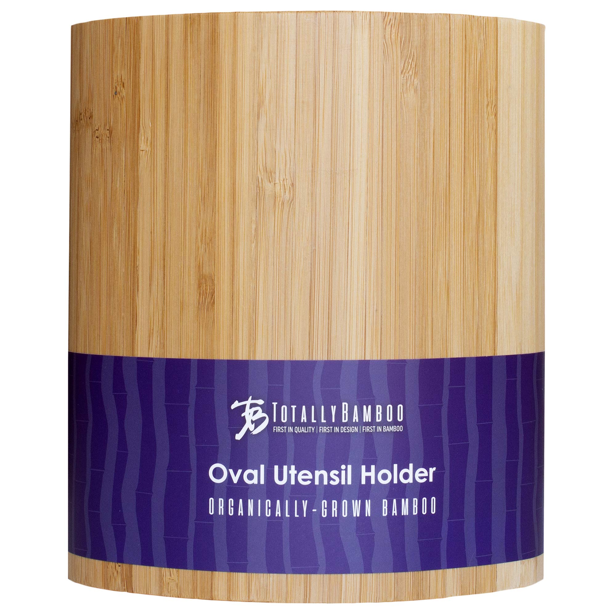 Totally Bamboo Oval Shaped Bamboo Kitchen Utensil Holder, 6'' X 4'' X 7''