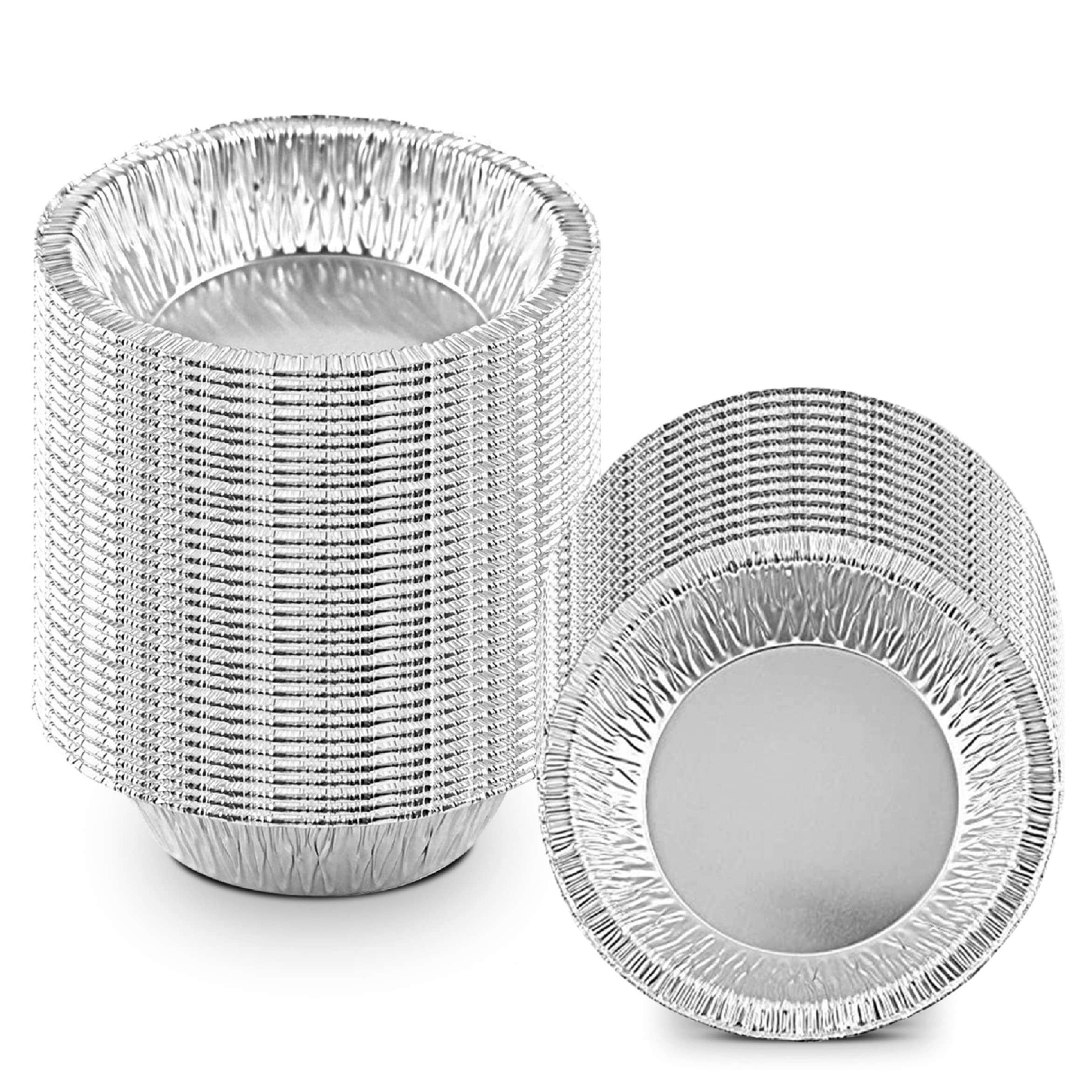 The Baker Celebrations [100 Pack 5-Inch Aluminum Foil Pot Pie Pans, 7 Oz Disposable Baking Pan Made In Usa, Individual Pie Pans