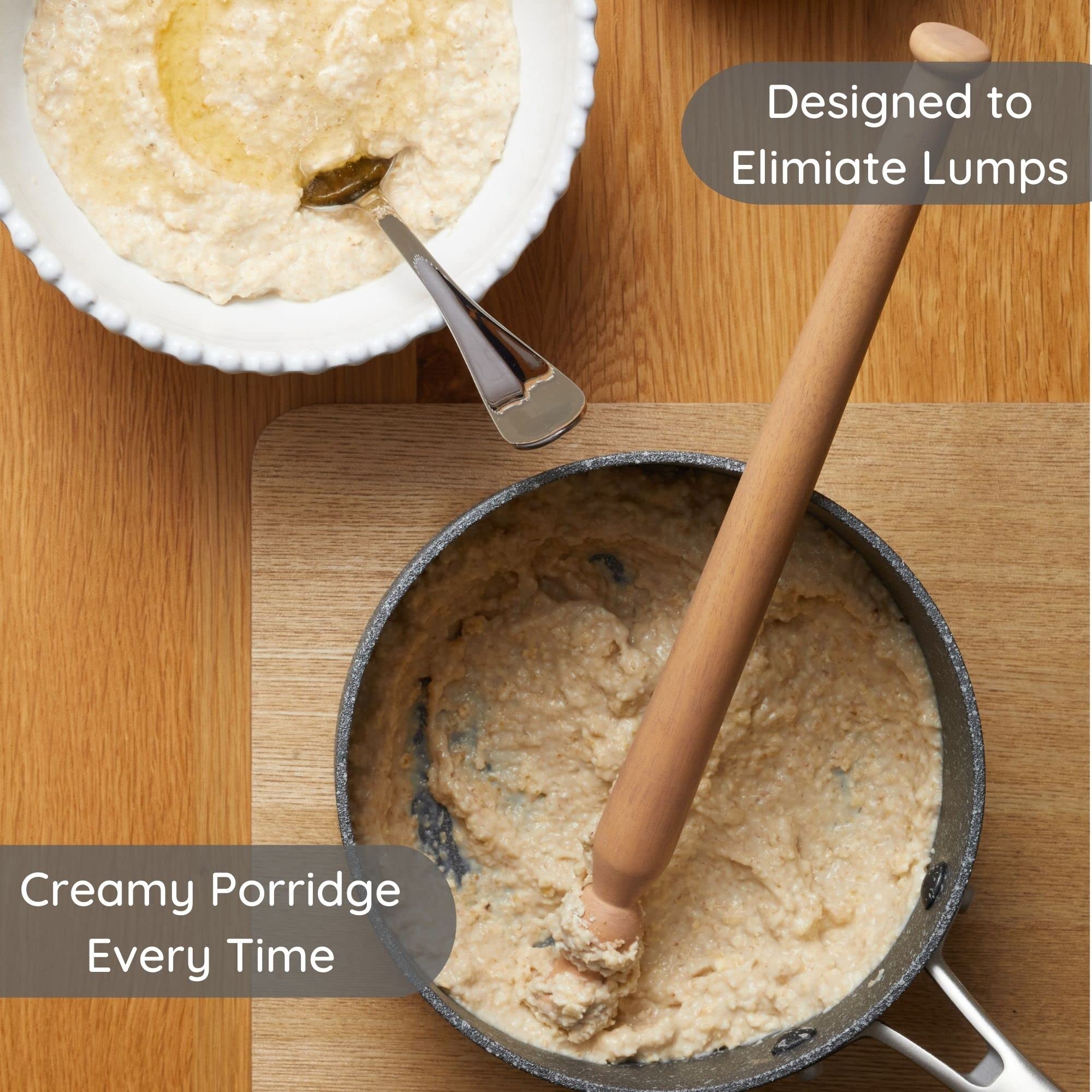 Muldale Wooden Porridge Spurtle - 11.5'' Oatmeal Spoon Scottish Stick Stirrer - Spurtles Kitchen Tools - Traditional Scottish Wo