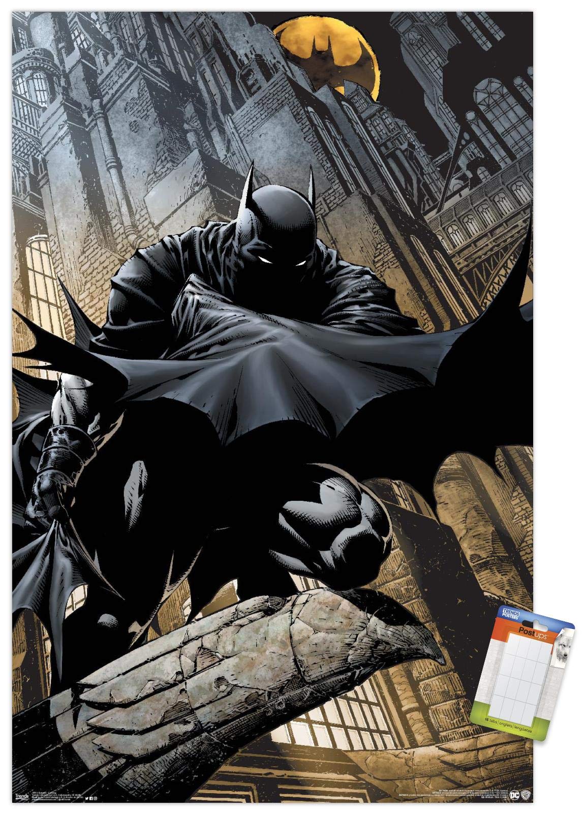 Trends International Dc Comics - Batman - Lurking Wall Poster, 22.375'' X 34'', Premium Poster & Mount Bundle