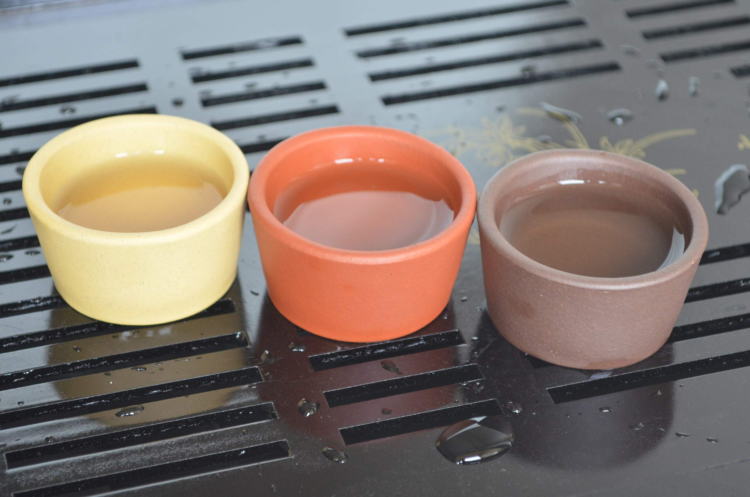 Yxhupot 4Pcs Teacups 50Ml Chinese Clay Zisha Cup Simple Gongfu Tea (Red Zisha)