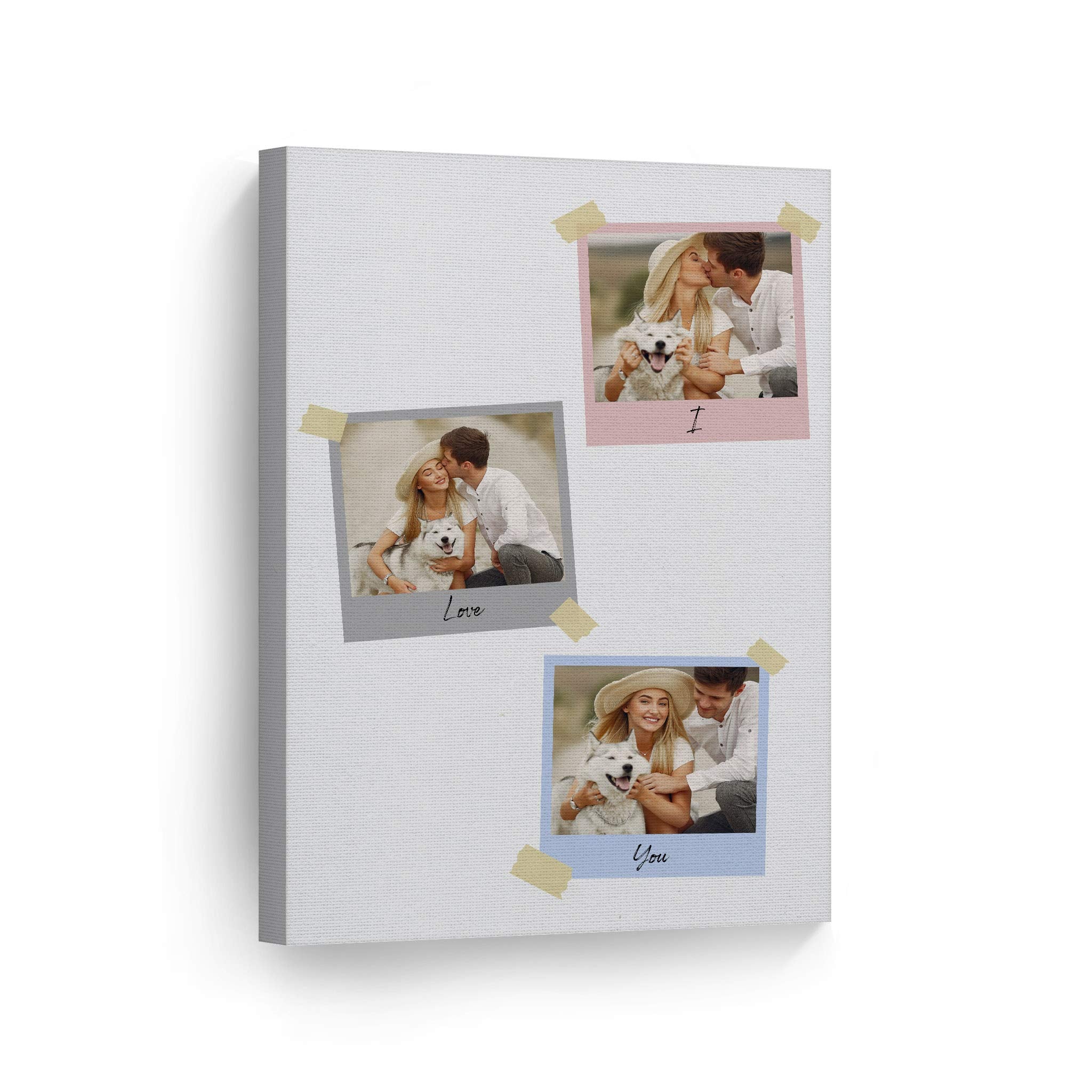 Smile Art Design Custom Photo Print Canvas Print With Your Photo Personalized Photo 3 Images Polaroid Photo Collage Picture I Lo