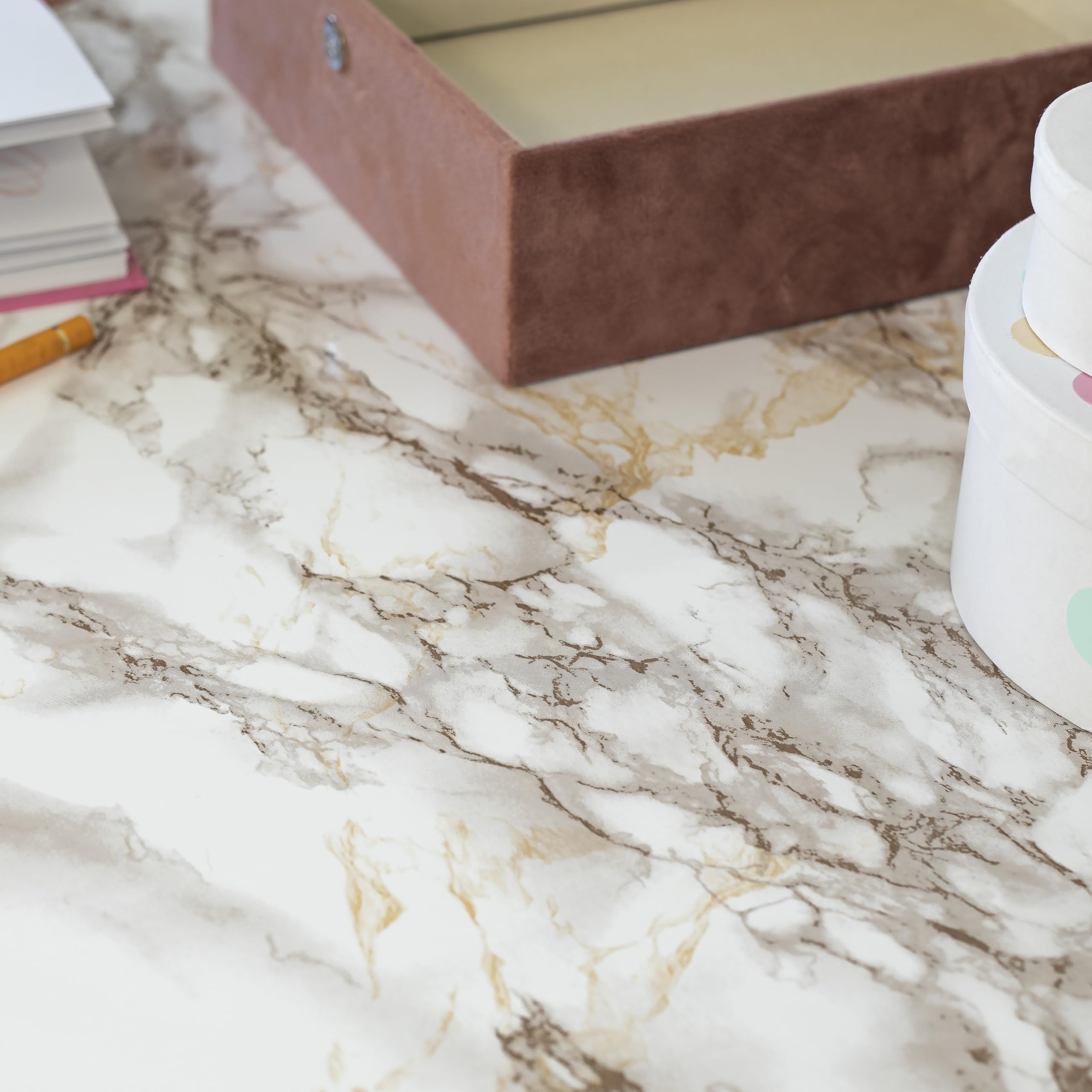D-C-Fix Peel And Stick Contact Paper Cortes Marble Brown Look Self-Adhesive Film Waterproof & Removable Wallpaper Decorative Vin