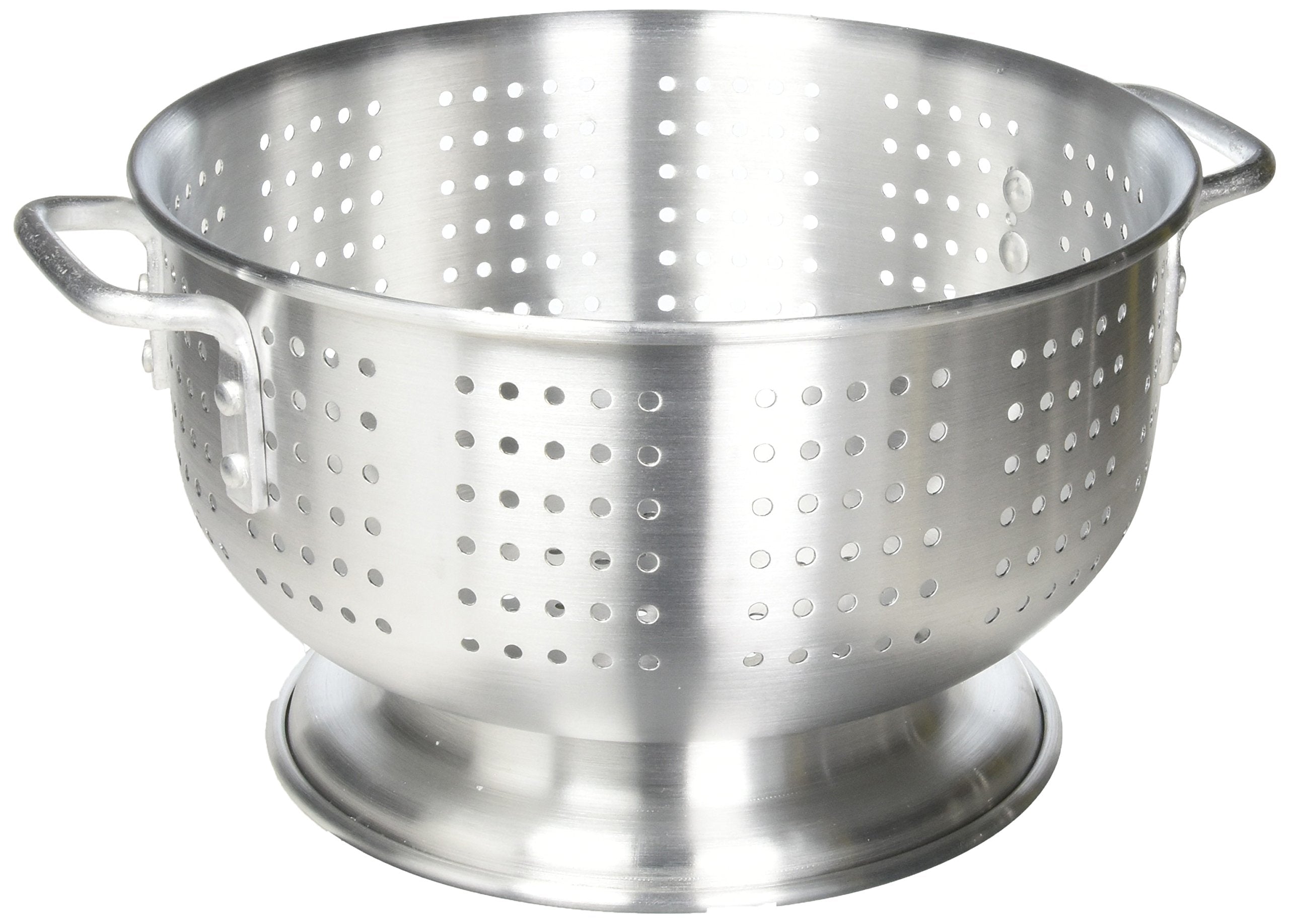 Winco Aluminum Colander With Base, 8-Quart, Medium