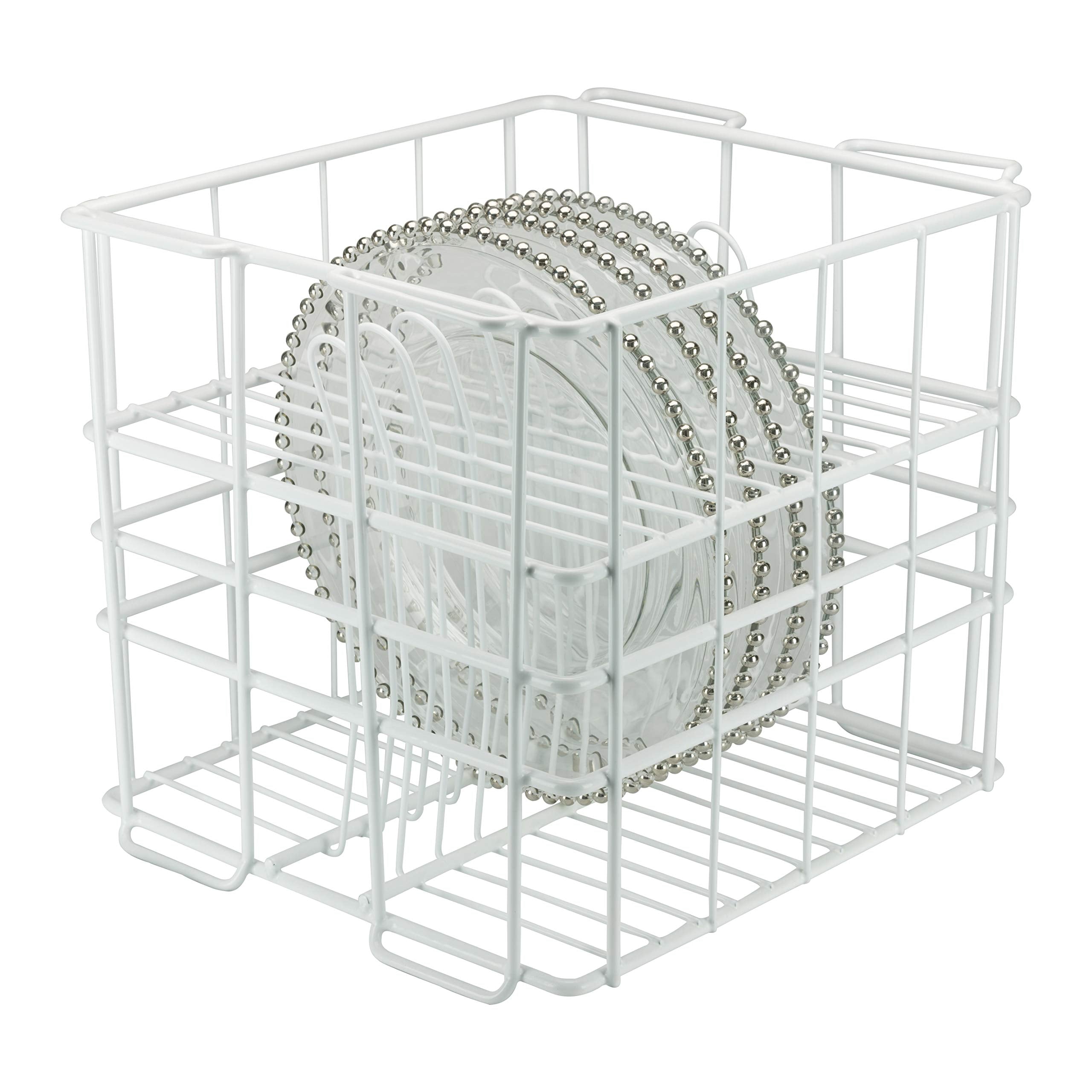 10 Strawberry Street 12-Compartment Charger Plate Rack, Holds 12-13 Glass Charger Plates, White