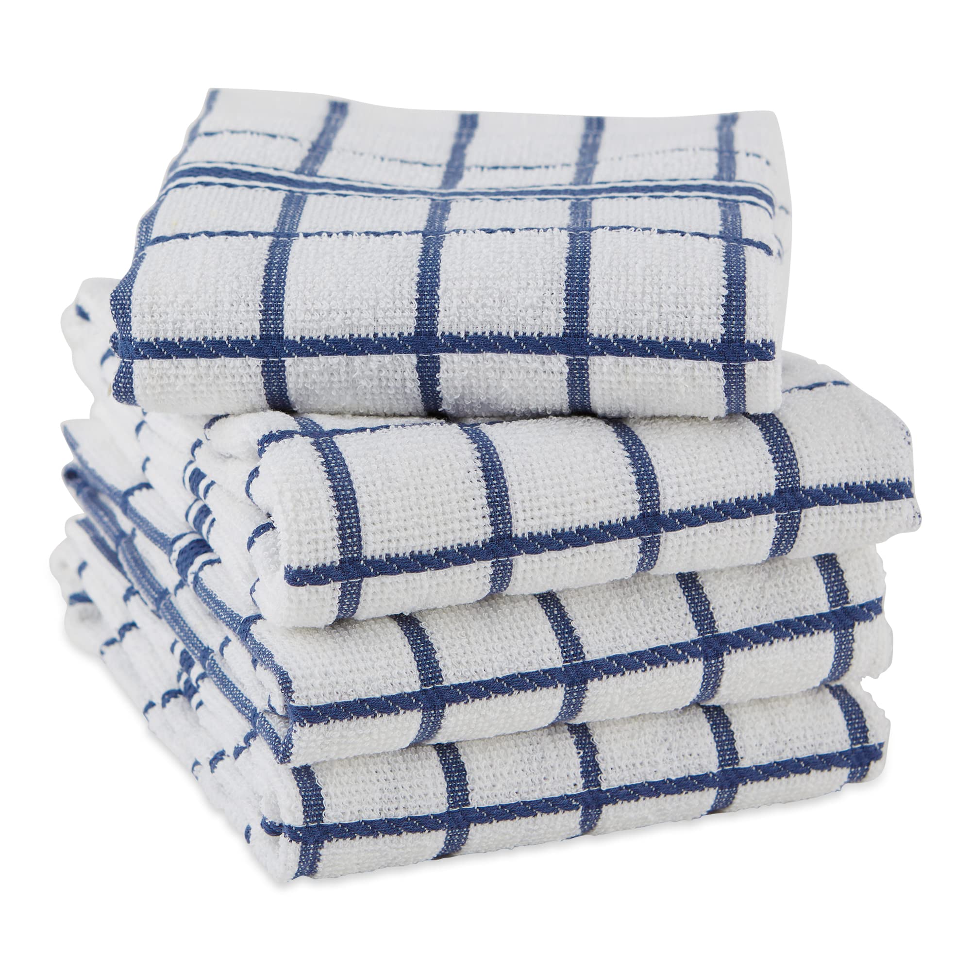 Dii Basic Terry Collection Dish Towel Set, 16X26'', Blue 4 Piece (Camz75287)