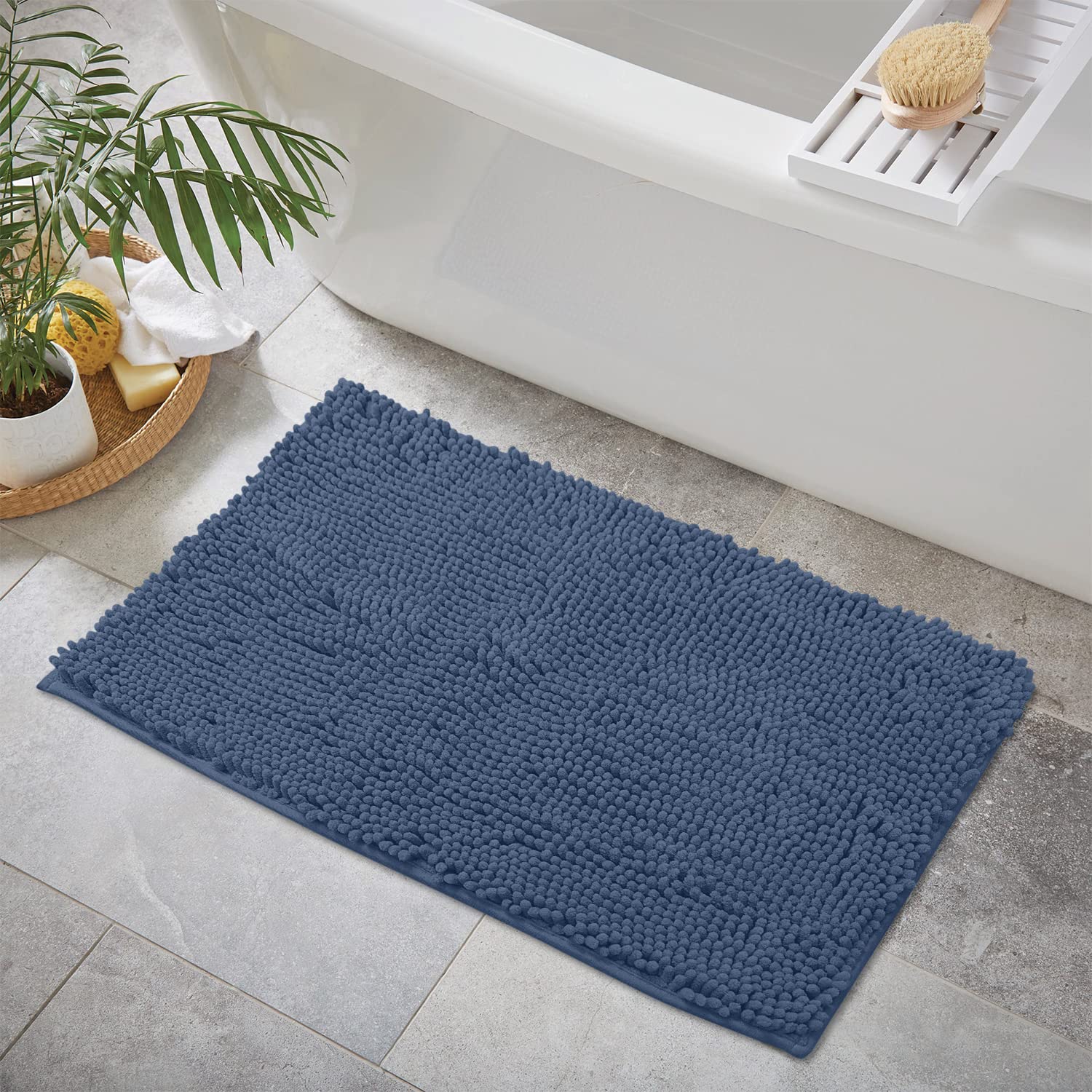 Ultra Soft Texture Chenille Plush Bath Rugs Floor Mats, Bath Rug Non Slip Microfiber Door Mat For Kitchen/Entryway/Living Room (