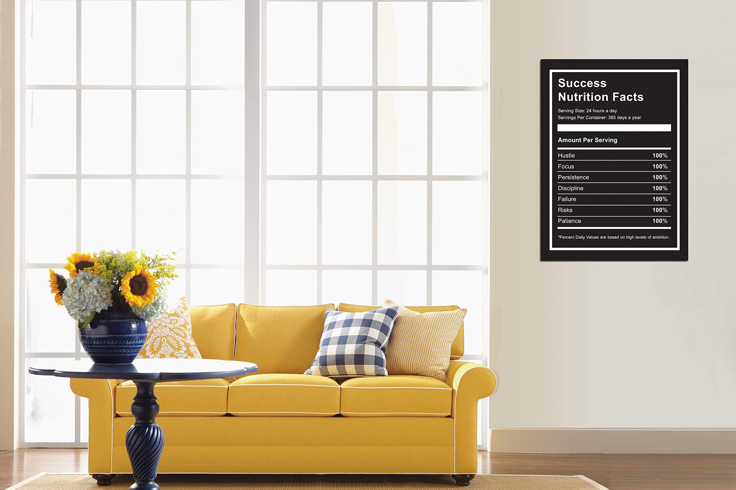 Success Nutrition Facts Inspirational Canvas Wall Art -Motivational Entrepreneur Quotes Poster Print -Modern Picture Painting Fr