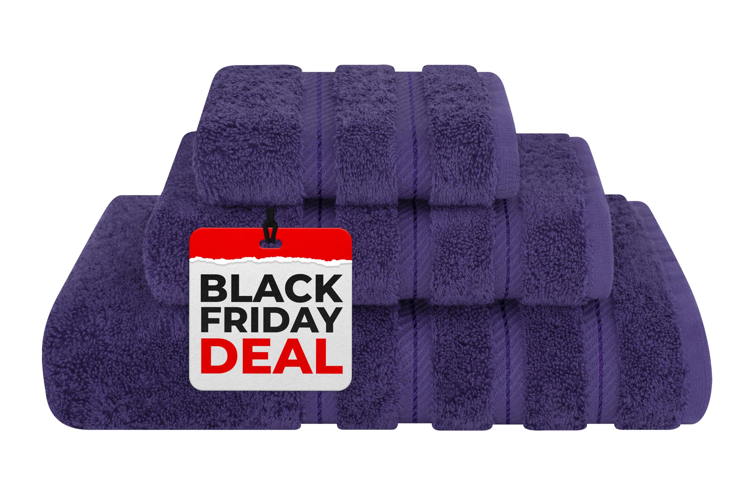 American Soft Linen Luxury 3 Piece Towel Sets, 1 Bath Towel 1 Hand Towel 1 Washcloth, 100% Turkish Cotton Towels For Bathroom, P