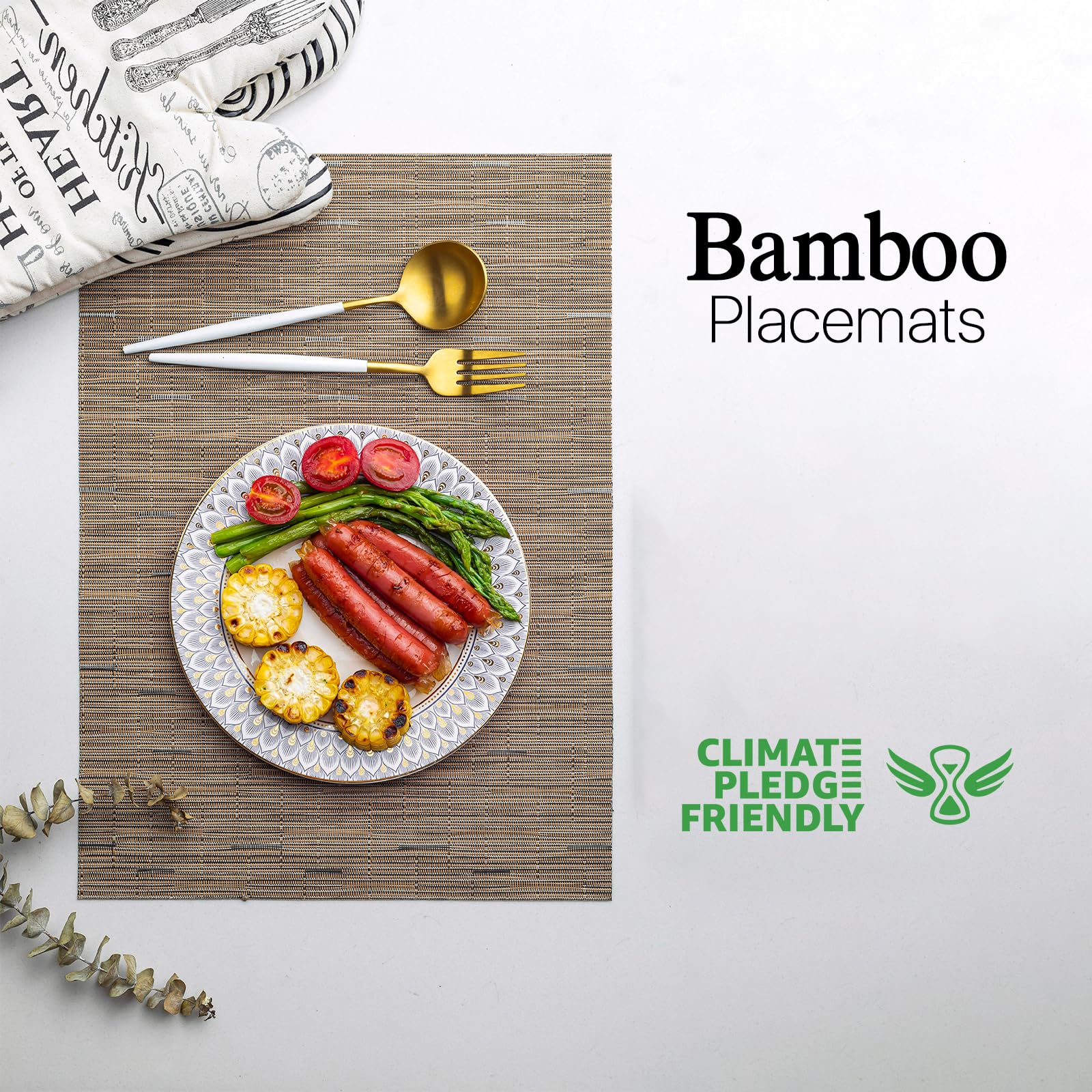 Lexmore Pvc Woven Placemats 4 Pcs Wipeable Indoor/Outdoor Table Mats Washable Vinyl Place Mats For Dining Table, Set Of 4-Light