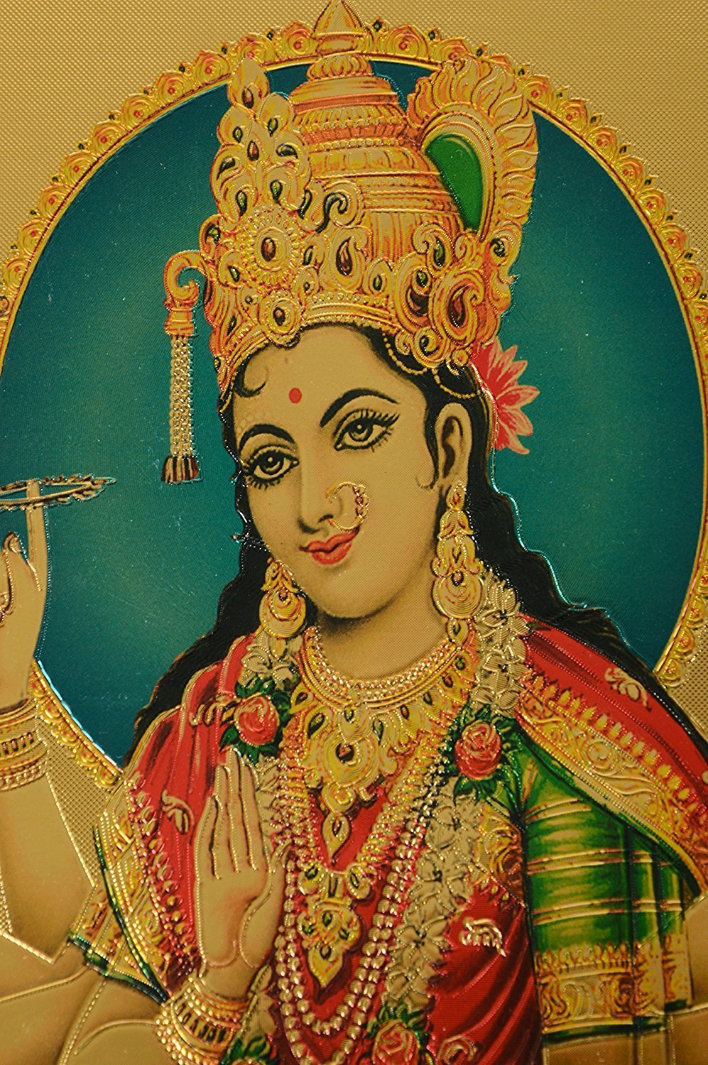 Dattatreya Maa Durga Ji Poster (Gold Foil, 30 Cm X 0.5 Cm X 45 Cm)