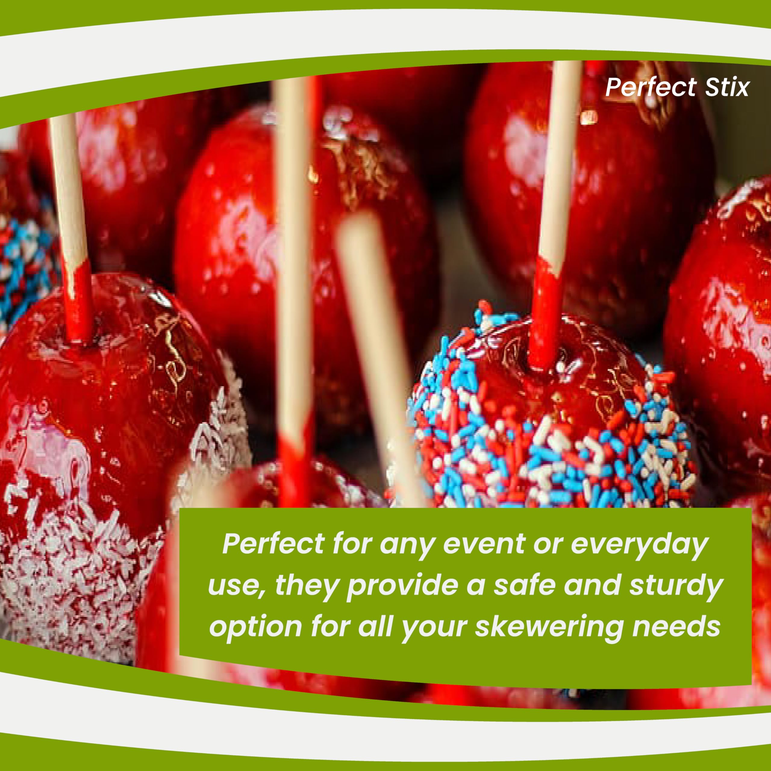 Perfect Stix - Wrs55Sp-100 Wooden Candy Apple Skewer Stick - 5-1/2'' X 3/16'' Semi Pointed (Pack Of 100)