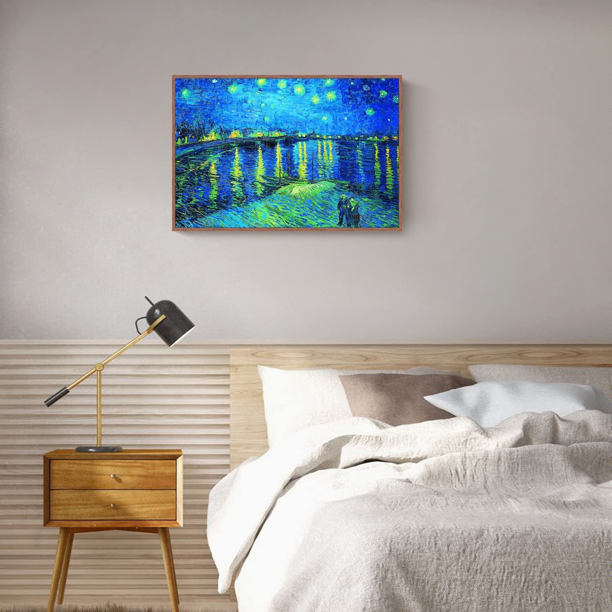 Gentle Deer Wall Art Frame Canvas Prints Of Starry Night Over The Rhone Classic Oil Painting Style Abstract Artwork Museum Quali
