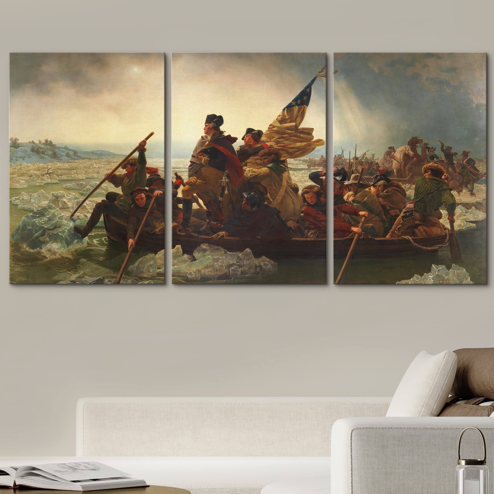 Wall26 Canvas Print Wall Art Set Washington Crossing The Delaware By Emanuel Leutze Cultural Historic Oil Painting Fine Art Repr
