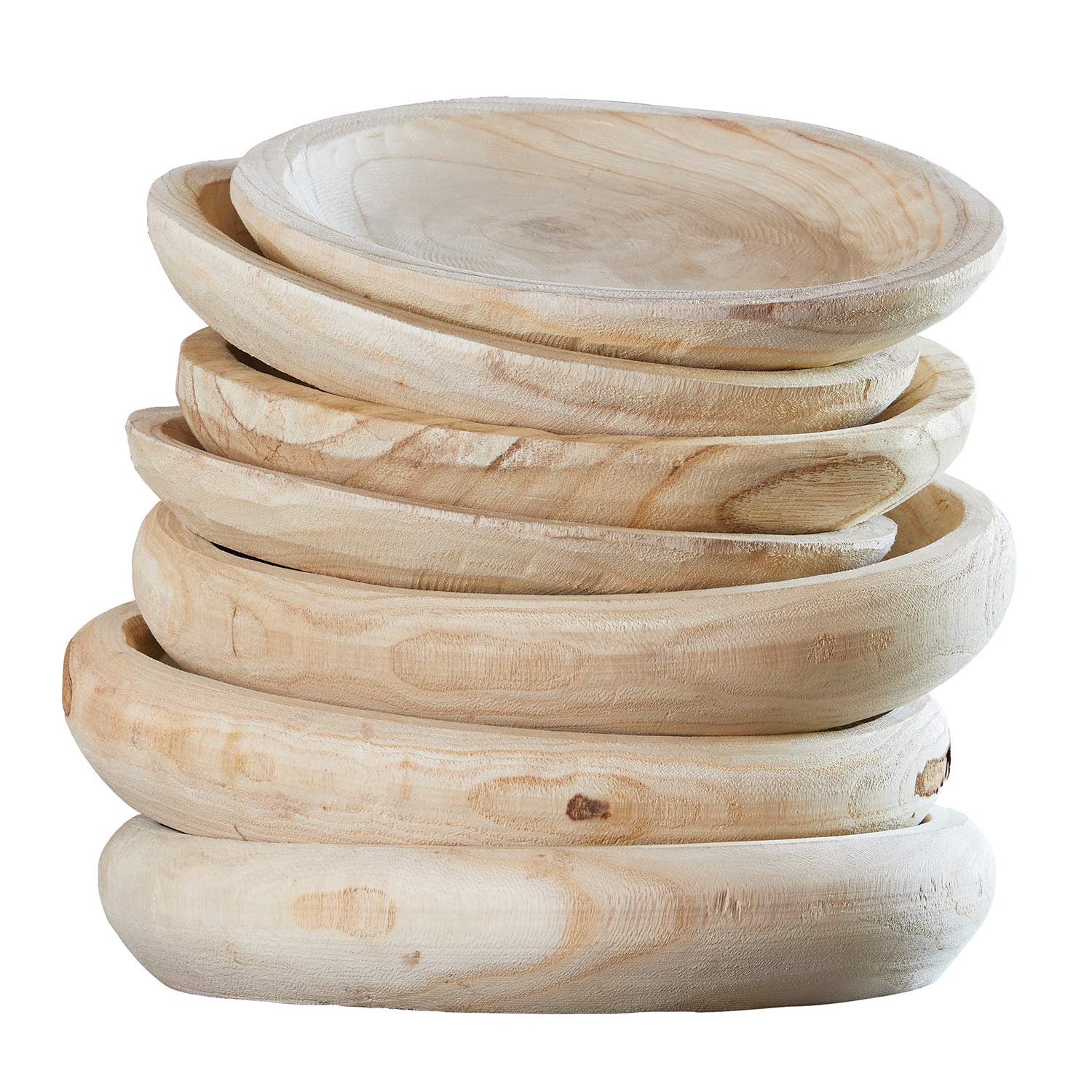Santa Barbara Design Studio Hand Carved Paulownia Wood Serving Bowl  Medium  Natural