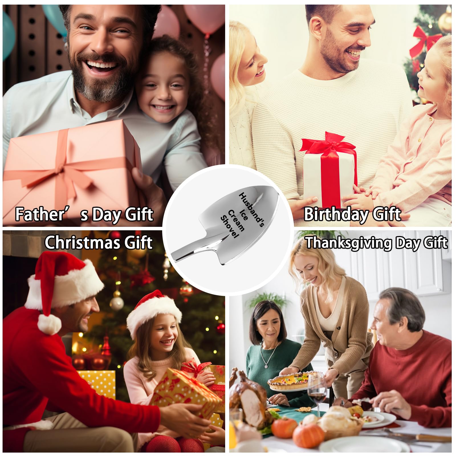 Gifts for Husband Fathers Day from kids Papa Boyfriend, Funny Husband? Ice Cream Shovel Gifts for Men Dad Birthday, Husband Wedd