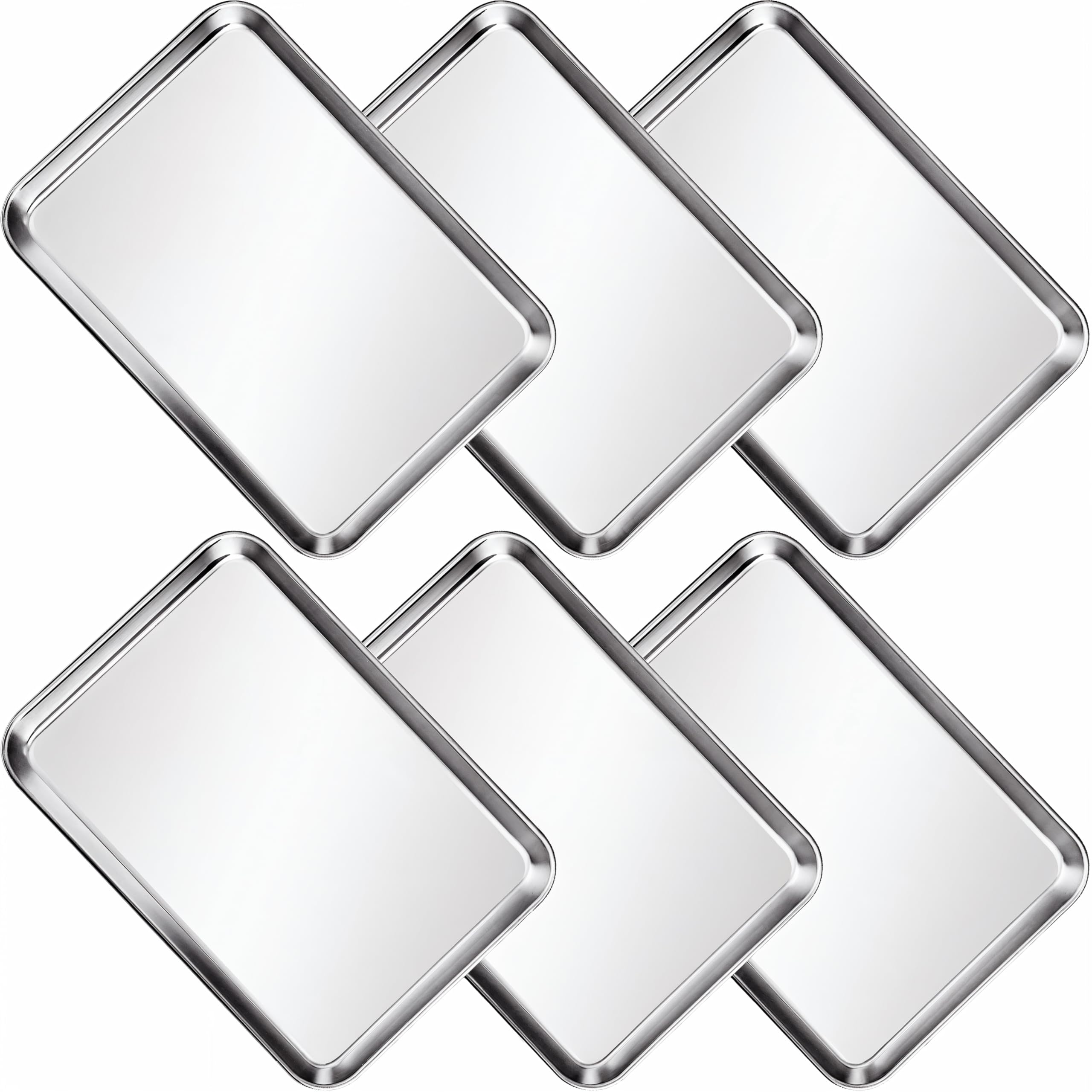 Gabotrie 6Pack Baking Sheet Stainless Steel, Small Metal Sheet Pan, 8 x 5In