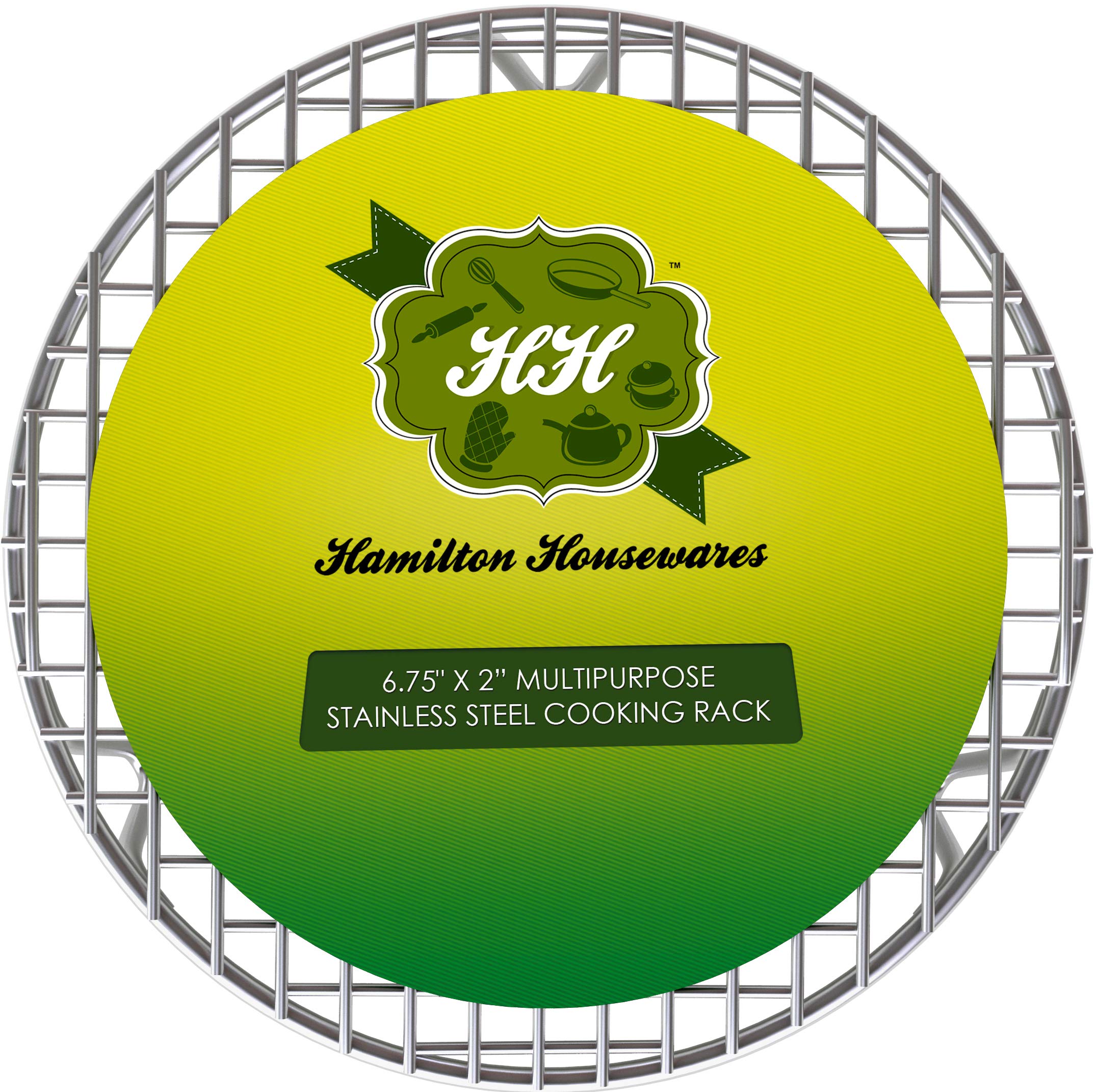 Hamilton Housewares Round Stainless Steel Cooking, Cooling & Canning Rack (6.75'' Diam, 2'' Height)