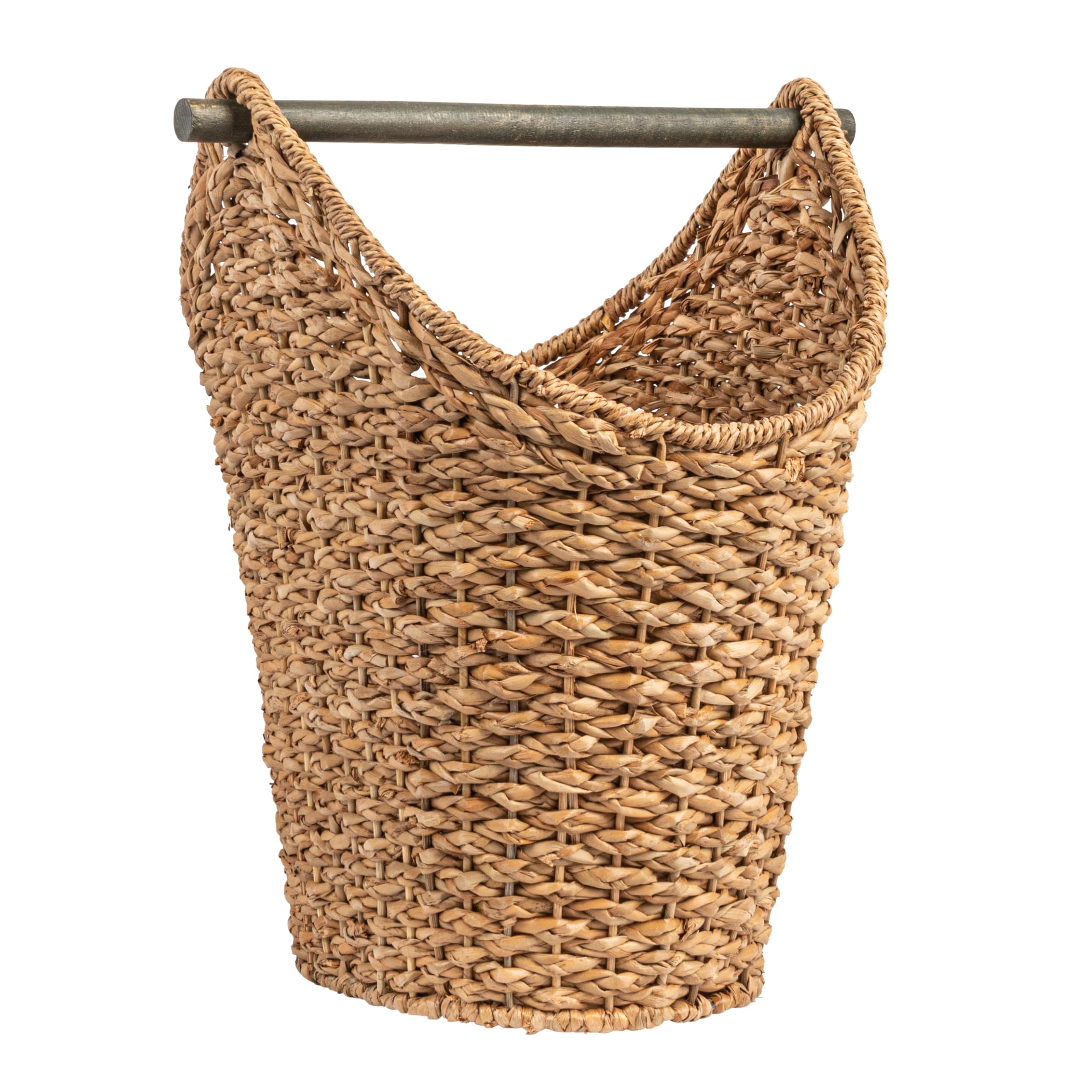 Bankuan Braided Oval Toilet Paper Basket With Wood Bar