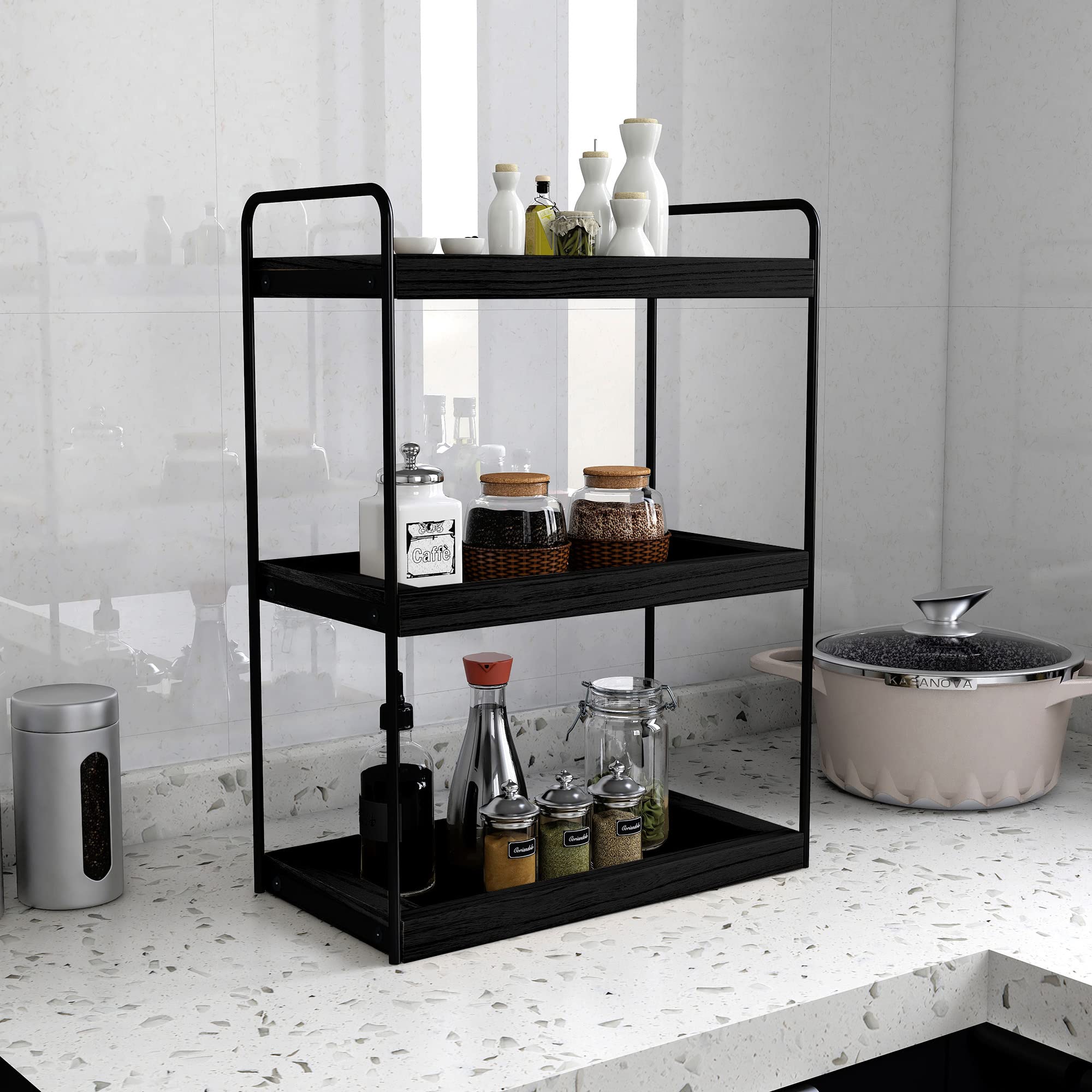 Dorhors 3 Tier Bathroom Counter Organizer,Countertop Bathroom Organizer And Storage Shelf,Bathroom Counter Tray And Vanity Organ