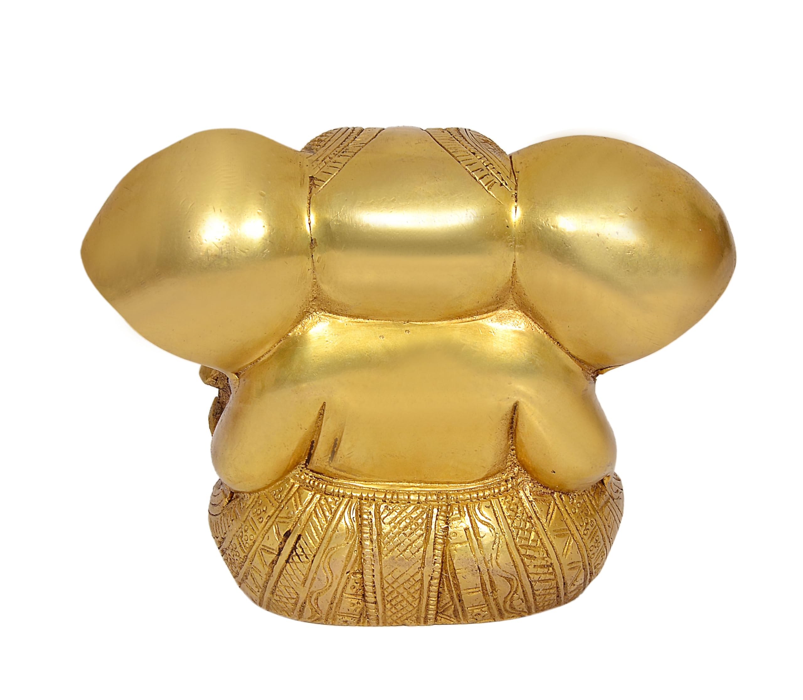 Dattatreya Brass Lord Ganesha Idol Ganesh Statue Decorative Sculpture For Home Decor Office Mandir Pooja Showpiece (Height 5 Inc
