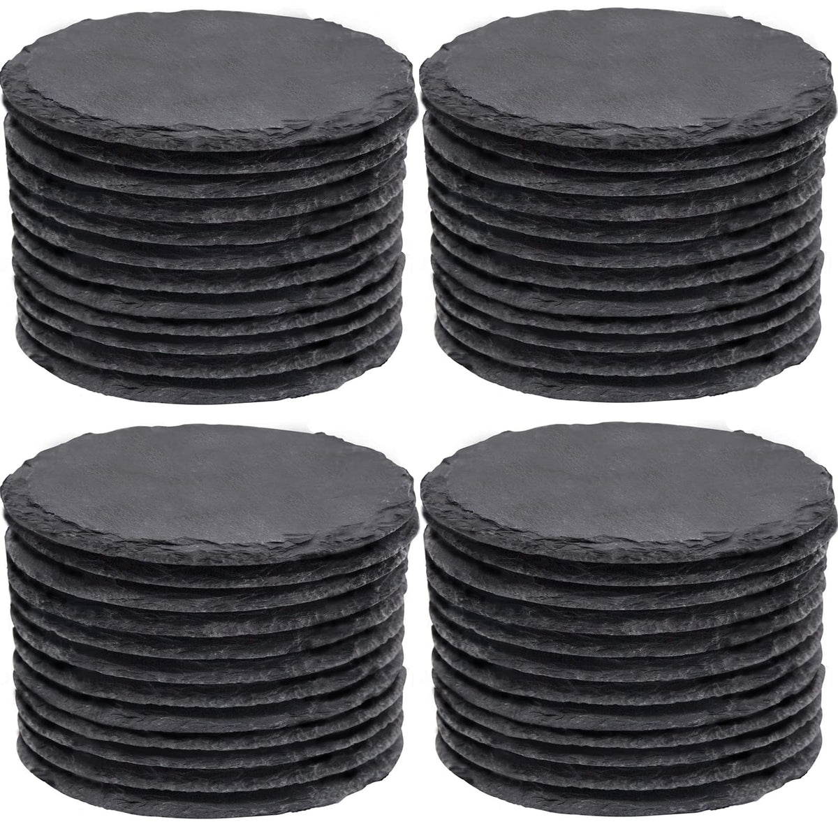 48 Pcs Coasters For Drinks, Maprial 4 Inch Slate Coasters, Laser Engra ...