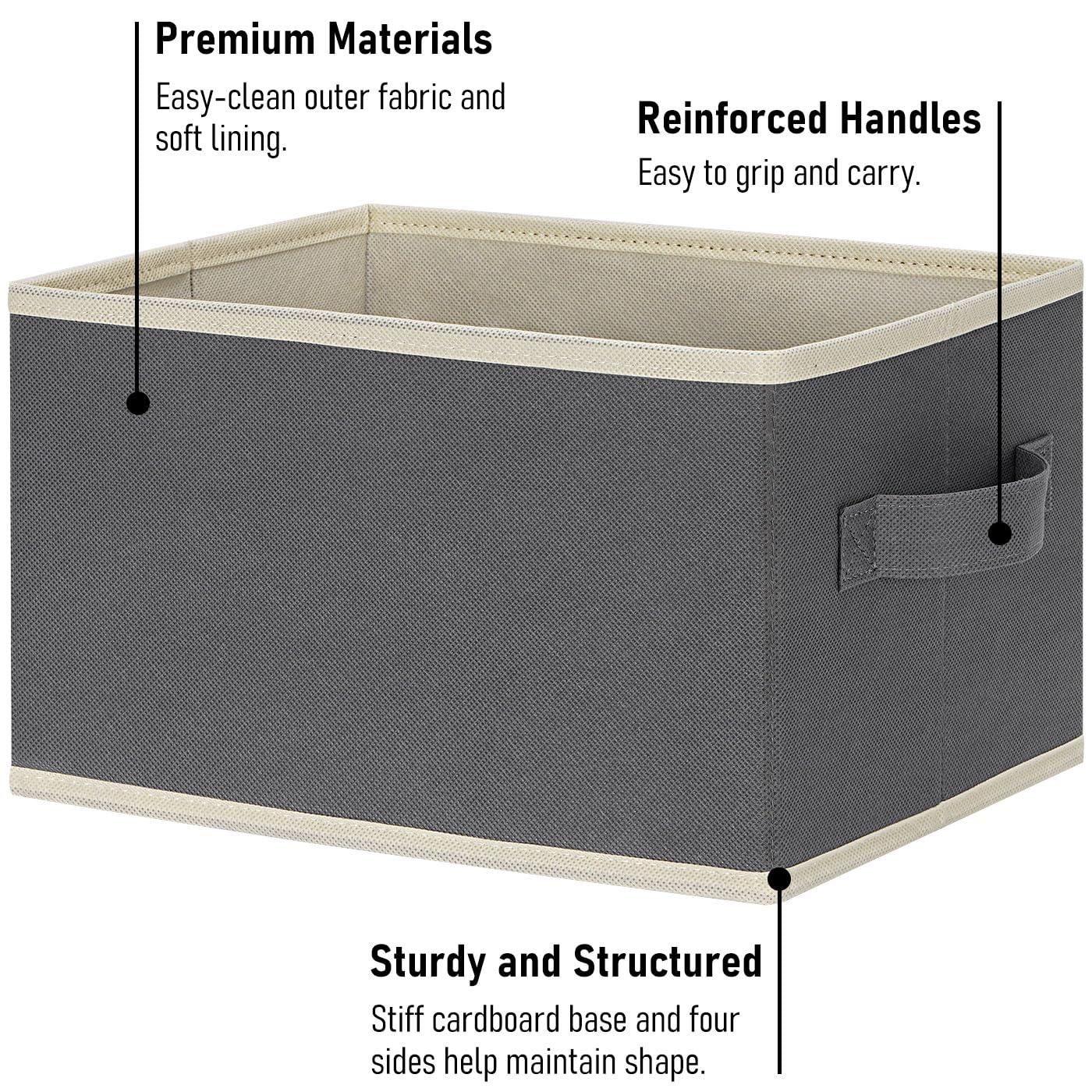 Lhzk Small Storage Baskets For Shelves 6 Pack, Collapsible Fabric Storage Bins For Shelves, Closet Storage Bins With Handles, St