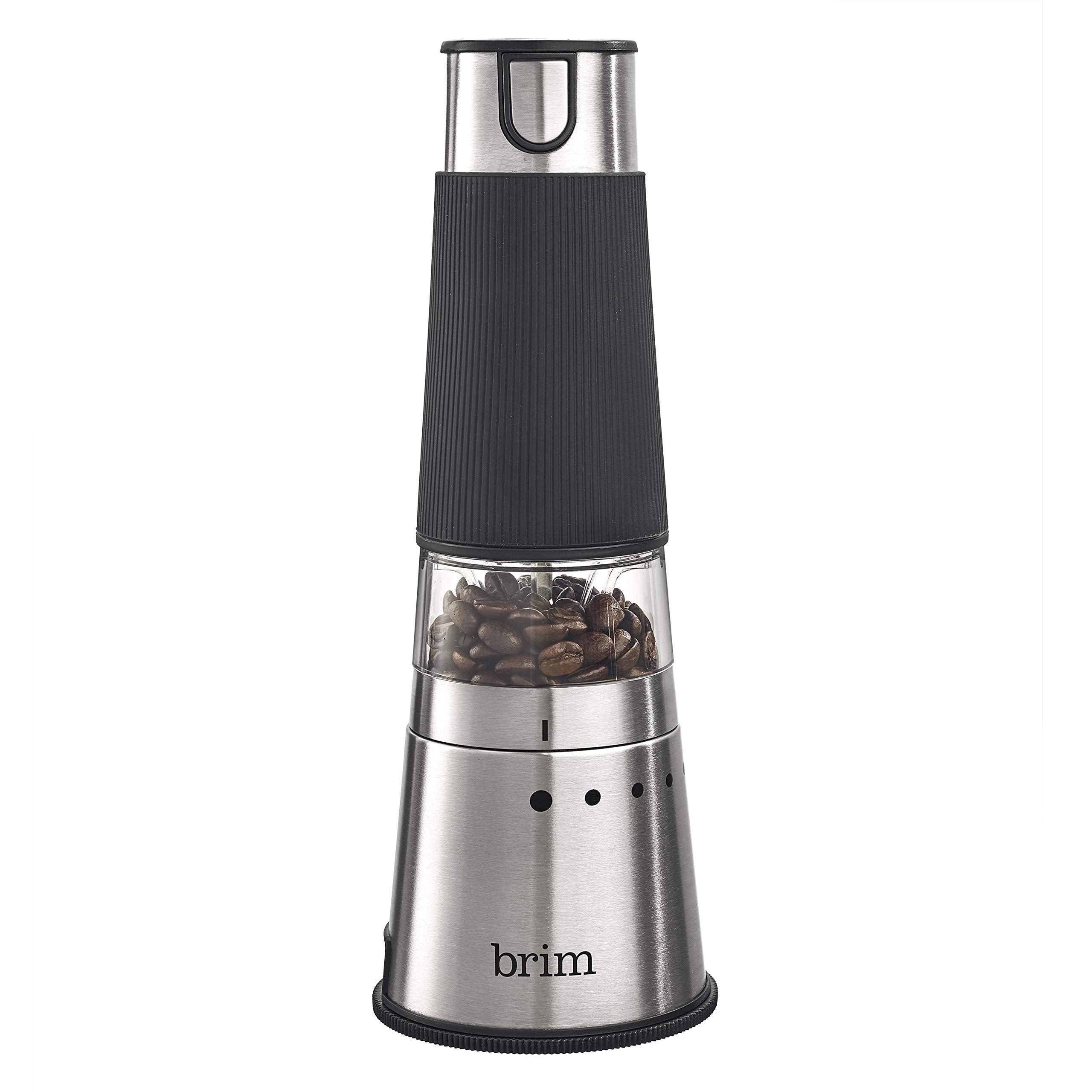 Brim Electric Handheld Burr Coffee Grinder, Simple One-Touch Operation, 9 Precise Grind Settings From Espresso To French Press,