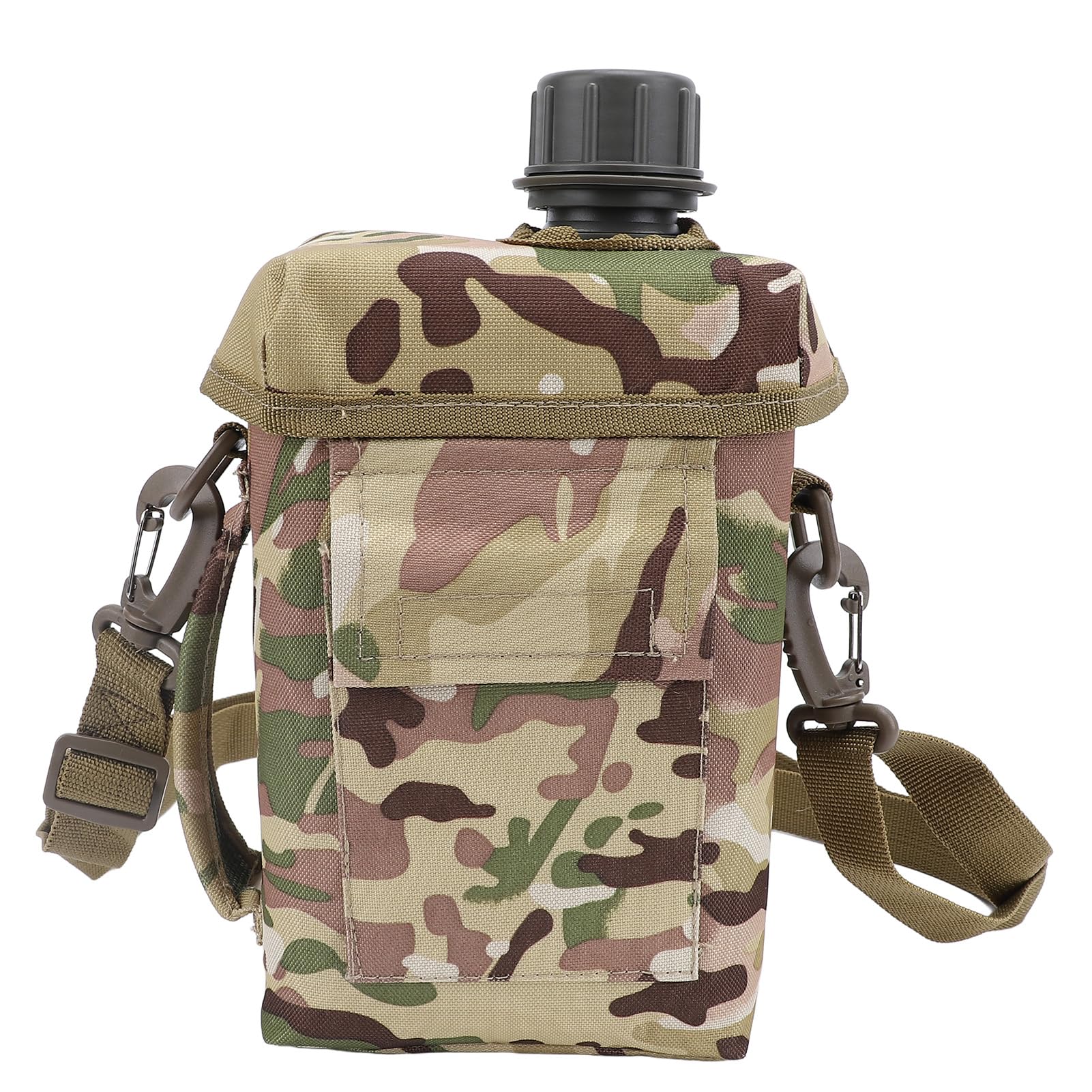 Zunate Outdoor Water Bottle - 2L Portable Water Canteen with Waist Bag, Multi Fuctional PVC Flat Camping Water Bottle for Surplu