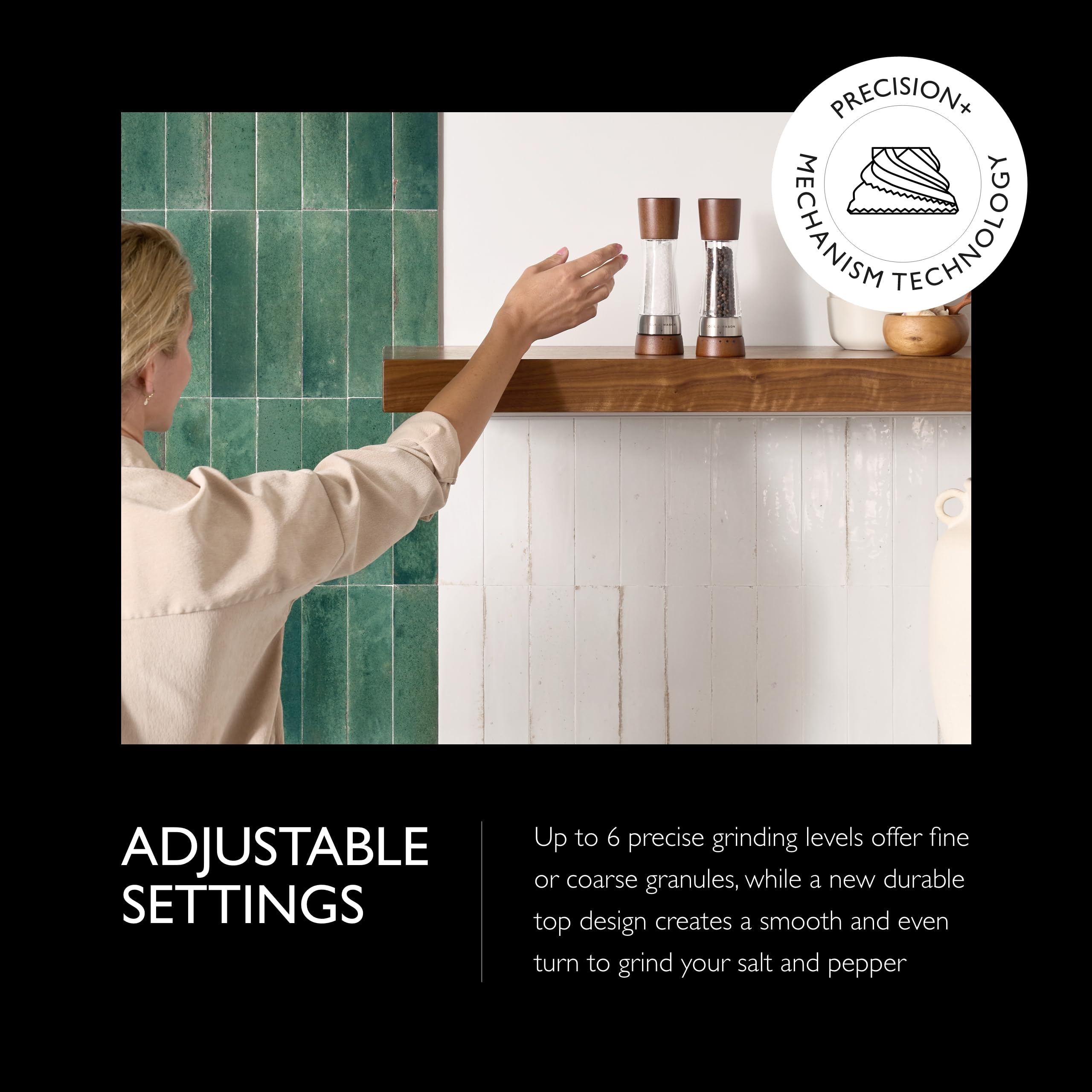 Cole & Mason Derwent Salt & Pepper Mill Gift Set - Salt And Pepper Grinders - Refillable Seasoning And Spice Tools - Adjustable