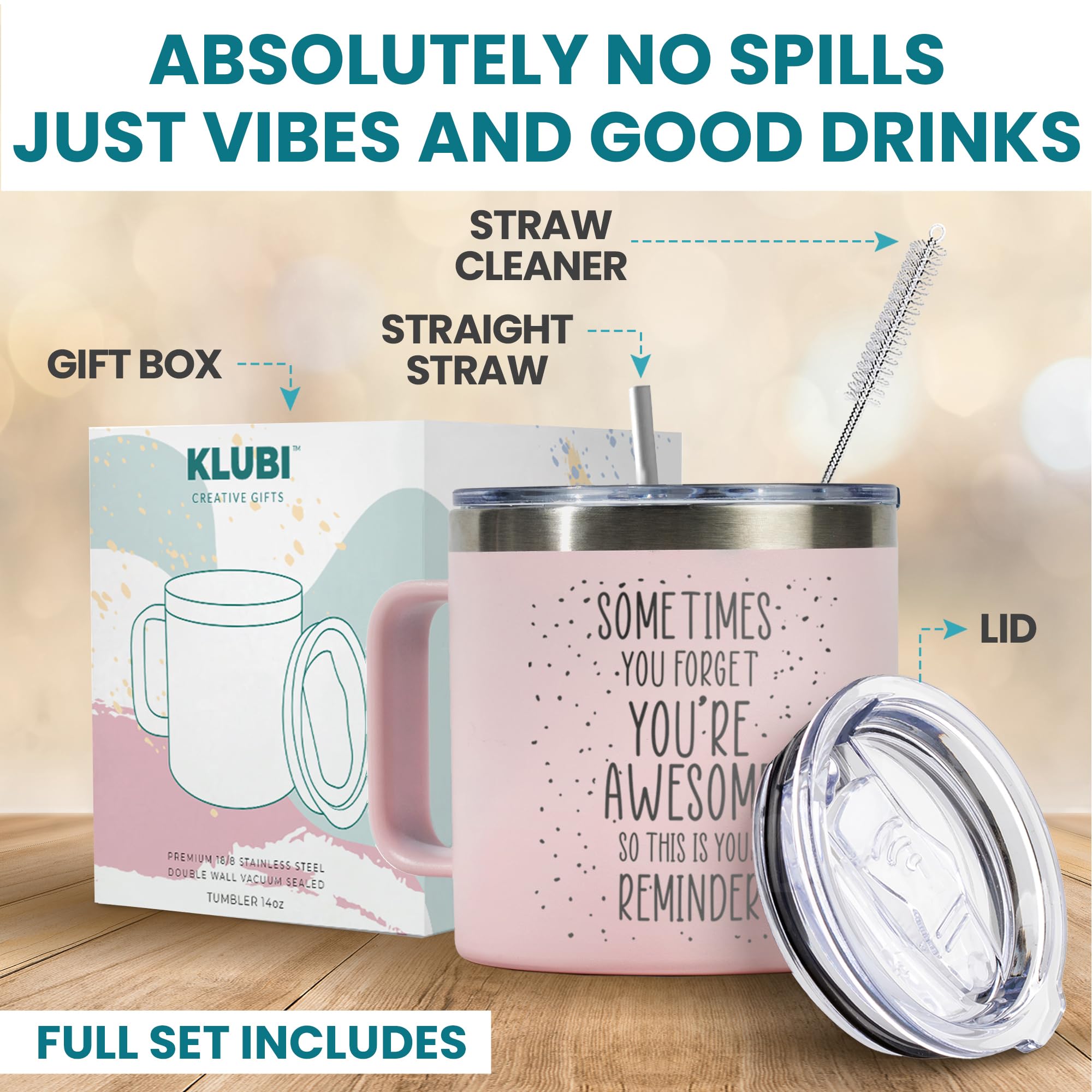 Klubi Cute Pink Birthday Gifts For Women - Sometimes You Forget Your Awesome Gifts For Women Valentines Day Gifts For Her Gifts