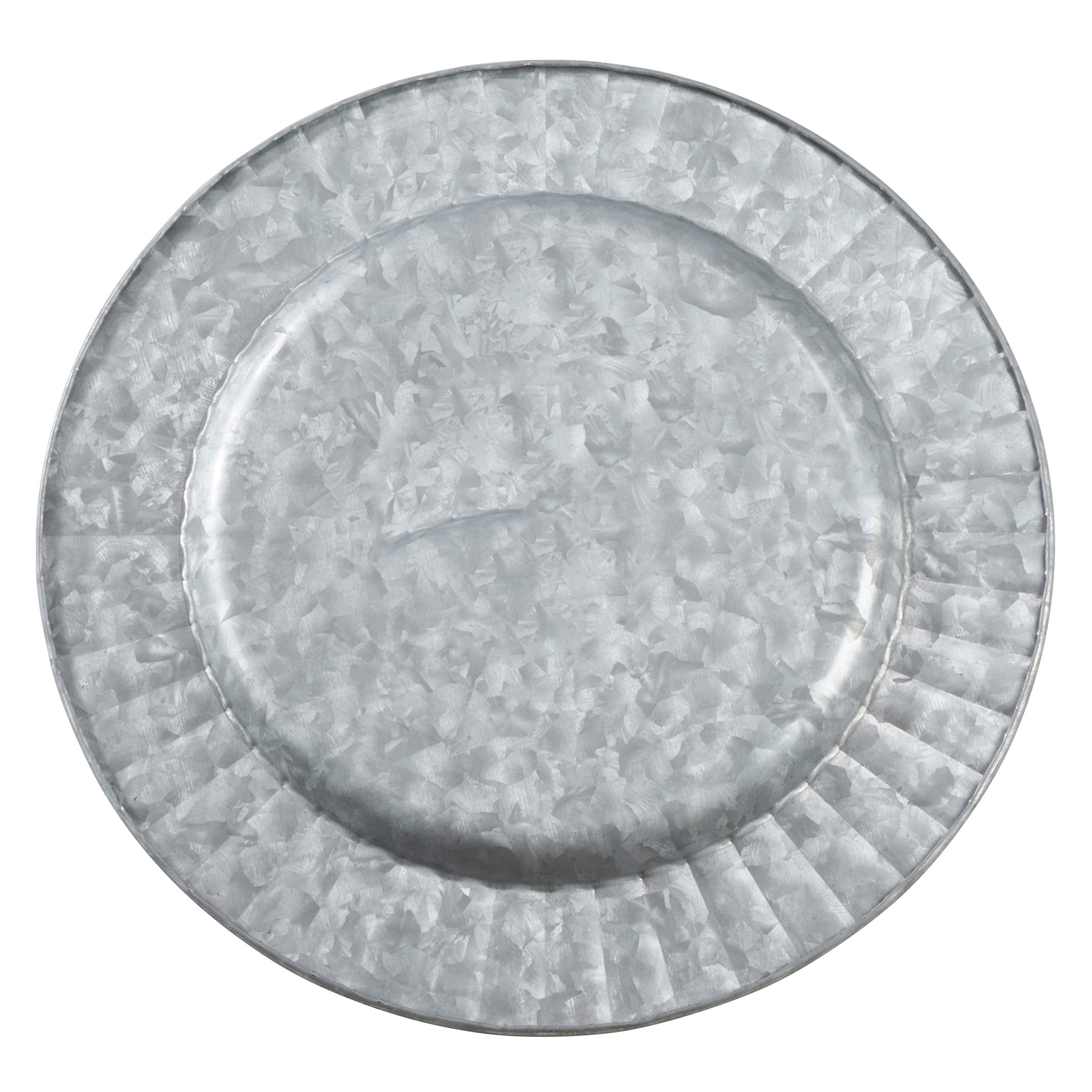Metal Charger Plates With Ruffled Galvanized Design (Set Of 4)