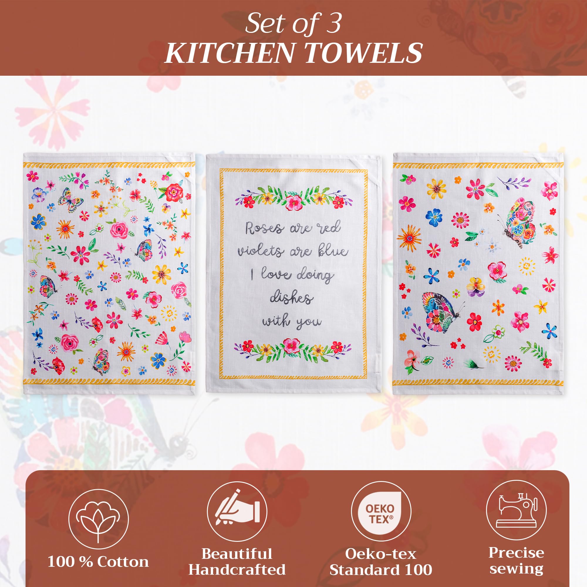 Maison D Hermine Dish Cloth 100% Cotton Kitchen Towel Multi-Purpose Tea Towel For Gifts, Home, Wedding, Restaurant & Camping, Ha