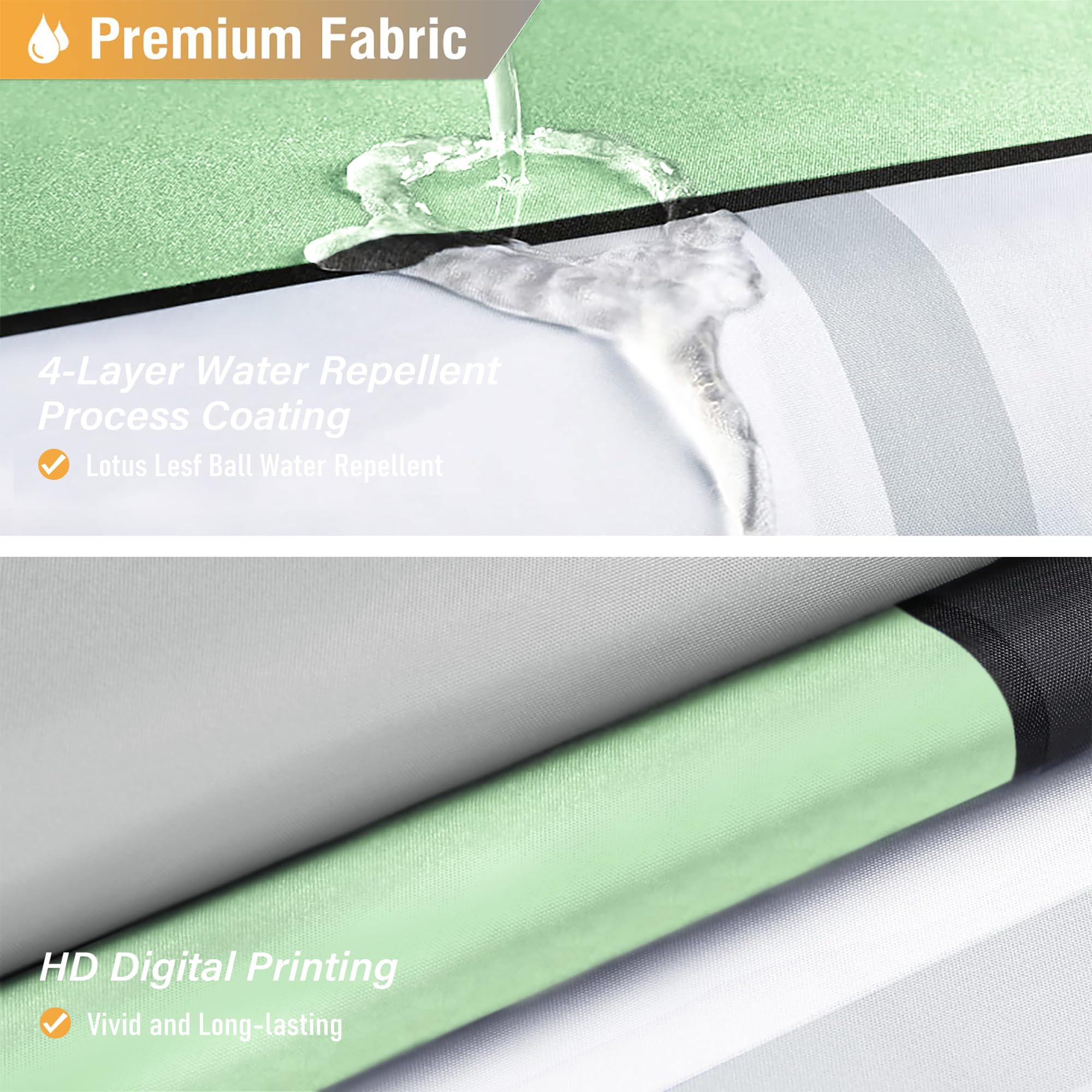 Bttn Mint Green Fabric Shower Curtain, Modern Geometric Neutral Cloth Shower Curtain Set With Hook, Weighted Hem, White Black Gr