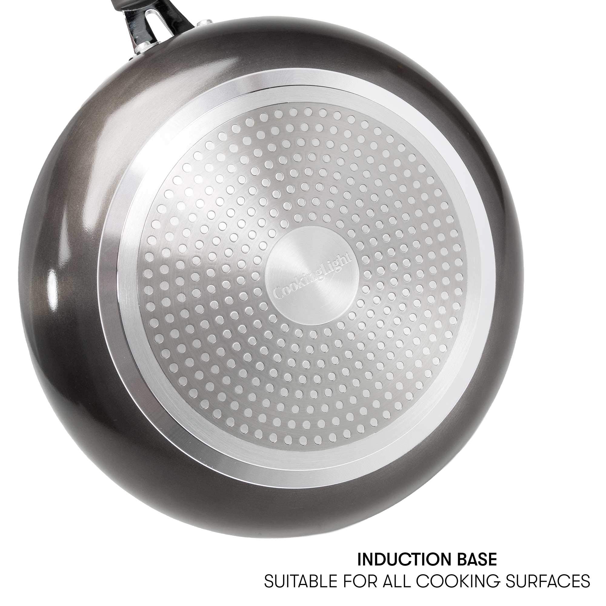 Cooking Light Allure Non-Stick Ceramic Cookware with Silicone Stay Cool Handle  4 Quart Deep Cooker  Charcoal