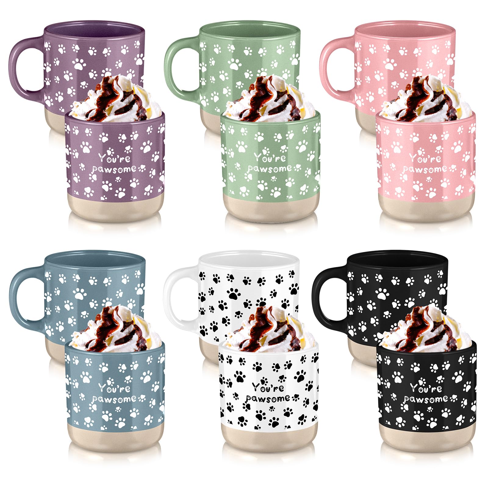 Meanplan 6 Pcs Vet Tech Appreciation Gift 13 oz Youre Pawsome Coffee Mug