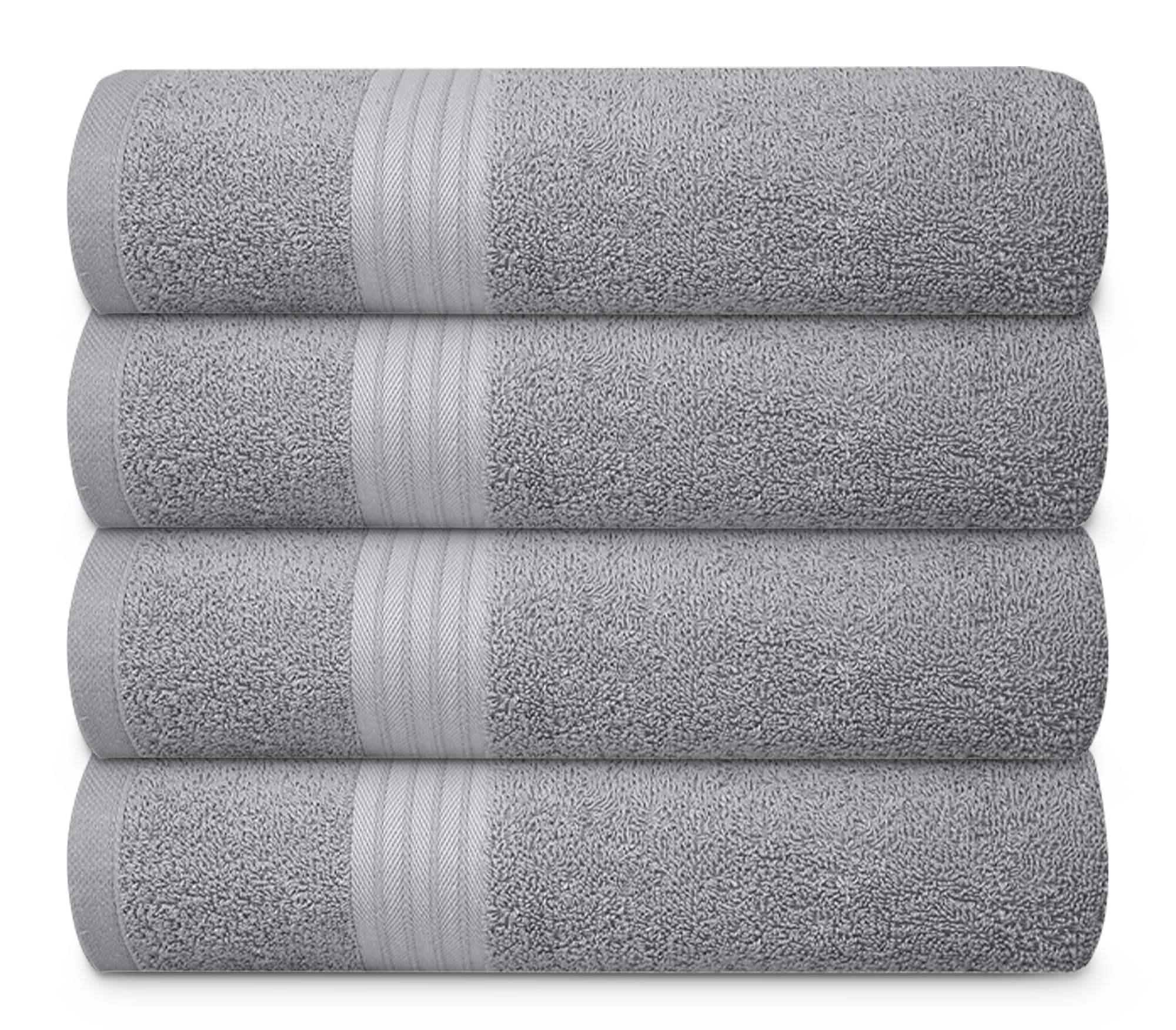 Textila 100% Cotton Extra Large Bath Towels - 30X60 (4-Pack, Silver Gray) - Highly Absorbent, Super Soft, And Luxurious For Bath