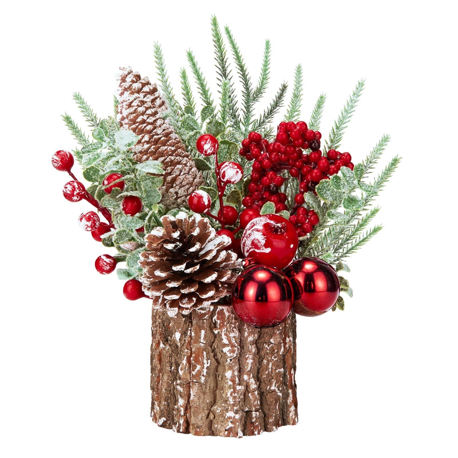 Christmas Decorations Indoor, Christmas Centerpiece Table Decorations, Small Artificial Tabletop/Desk Christmas Tree with Xmas O