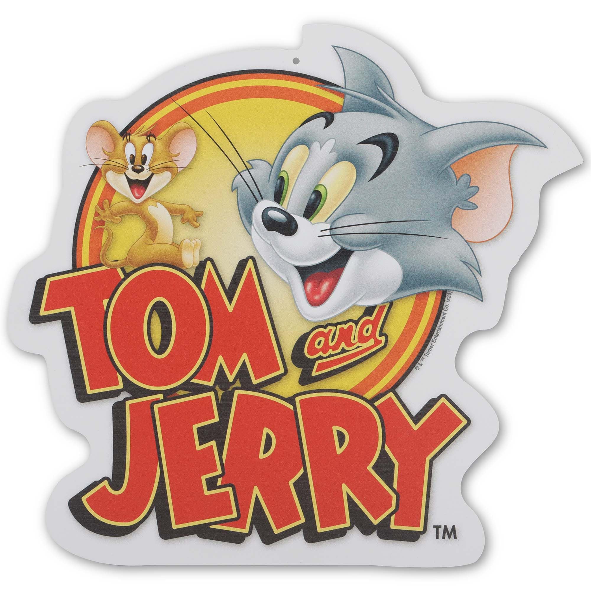 Tom and Jerry Opening Credits Metal Sign - Fun Tom and Jerry Wall Decor for Kids Bedroom or Movie Room