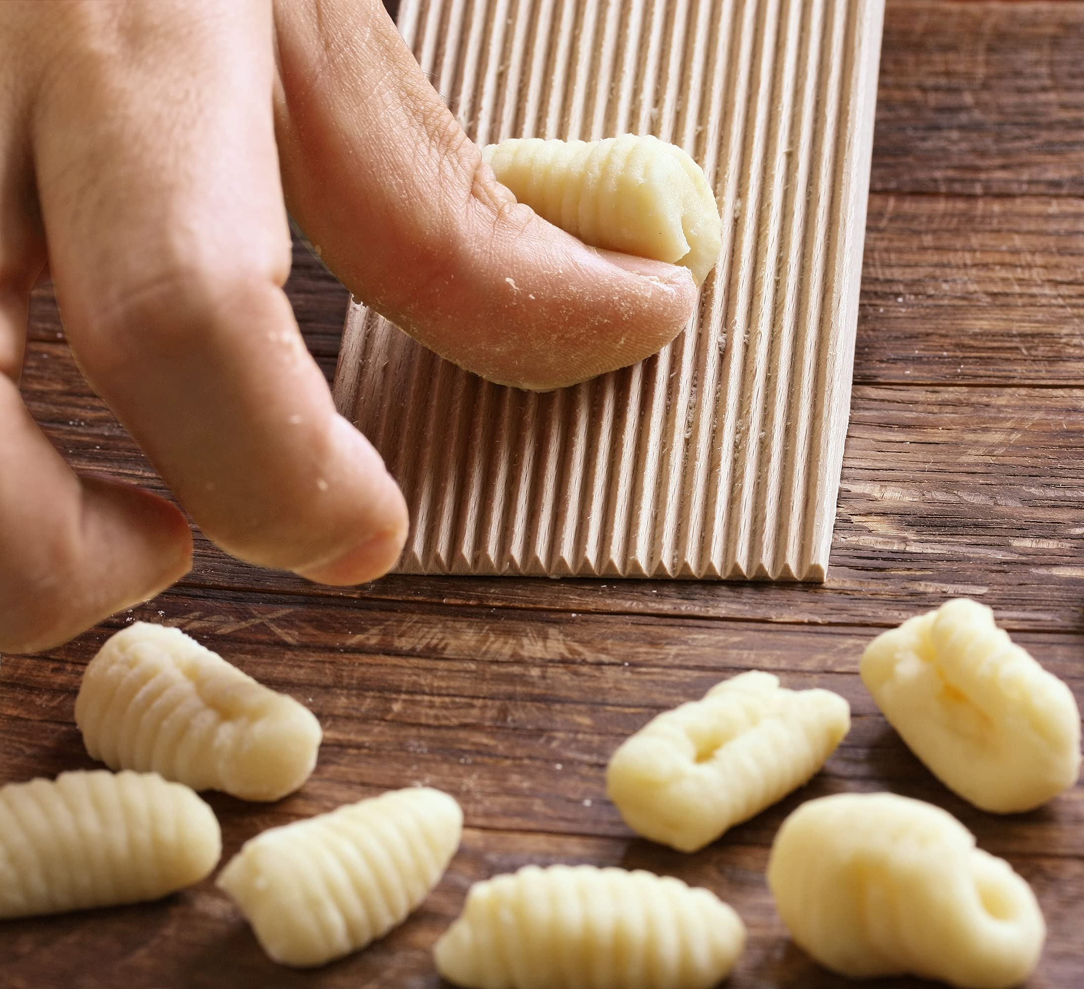 Kchenprofi Pastacasa Wooden Grooved Board For Making Homemade Gnocchi, 8.25'' X 4'', Natural