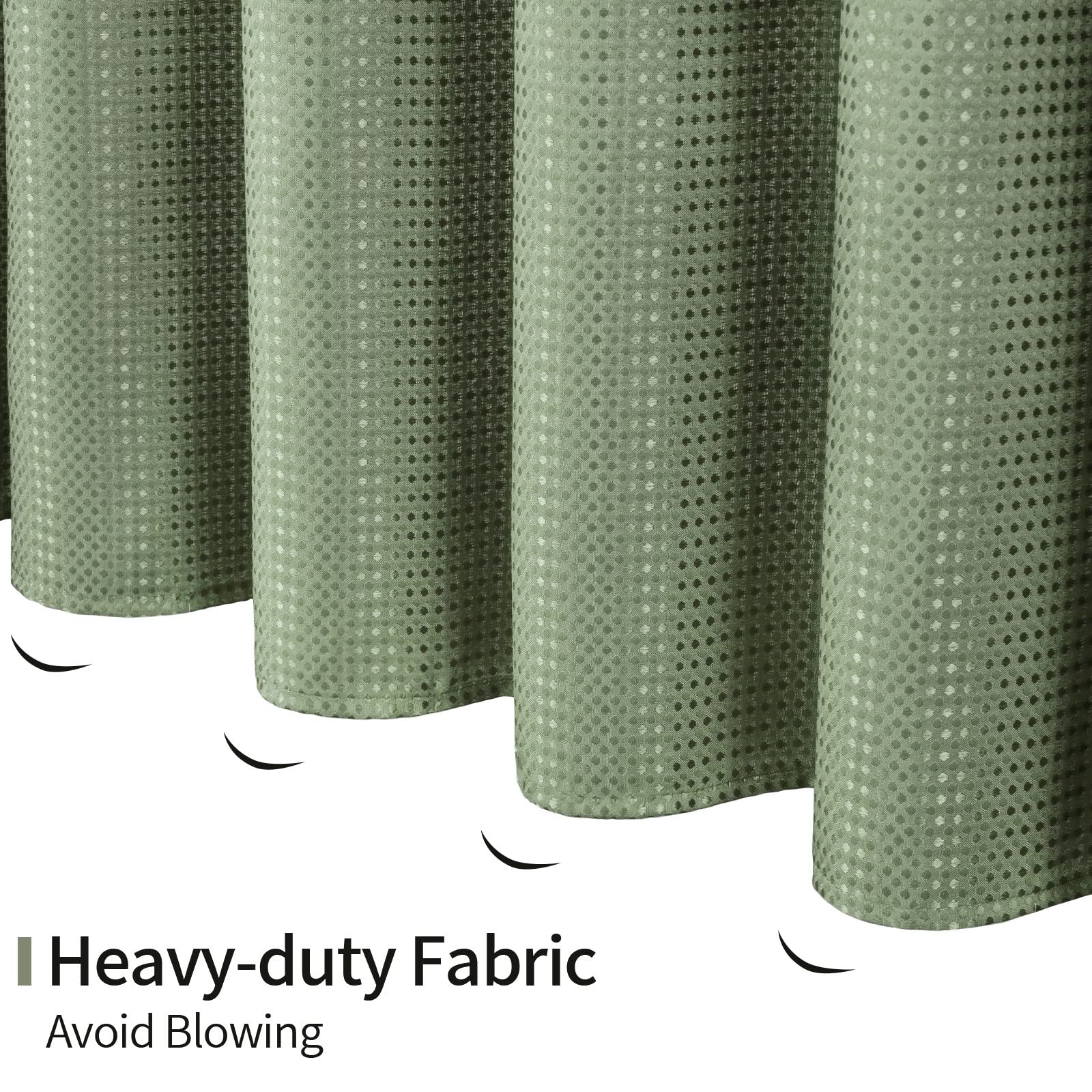 MitoVilla Green Waffle Shower Curtain Set with Snap-in Liner  Modern Sage Green Waffle Weave Fabric Shower Curtain for Luxury Neutral Hotel & Spa Bathroom Decor  72 x 72