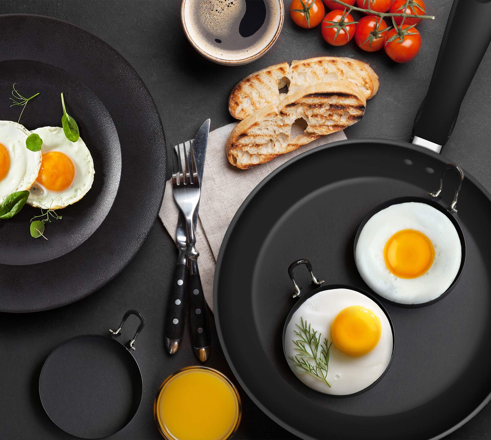 Eggs Rings, 4 Pack Stainless Steel Egg Cooking Rings, Pancake Mold For Frying Eggs And Omelet