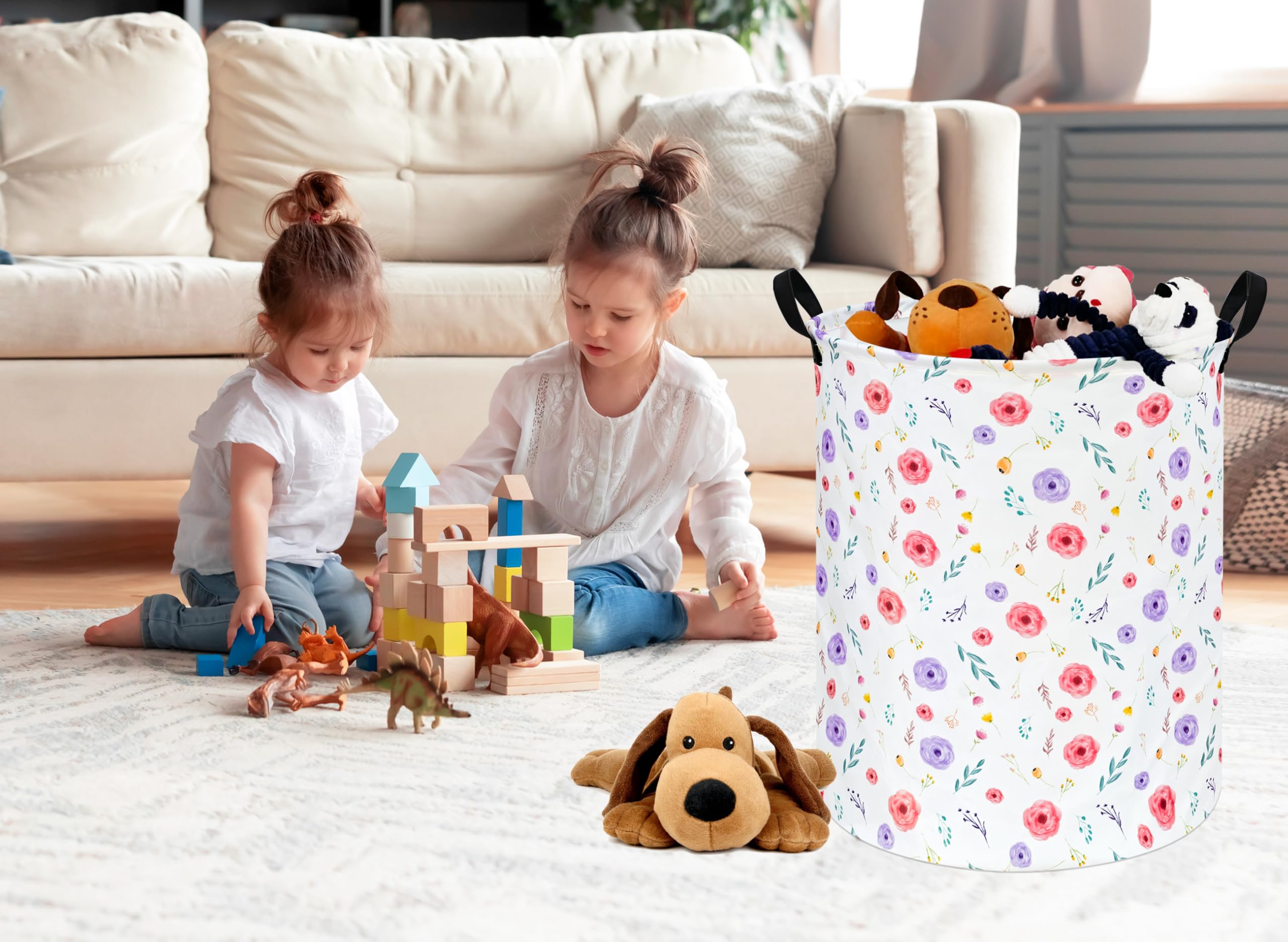 Kunro Laundry Basket Nursery Hamper Kids Storage Bin Baby Toy Organizer Box Mother'S Day Gift Basket For Room Decor