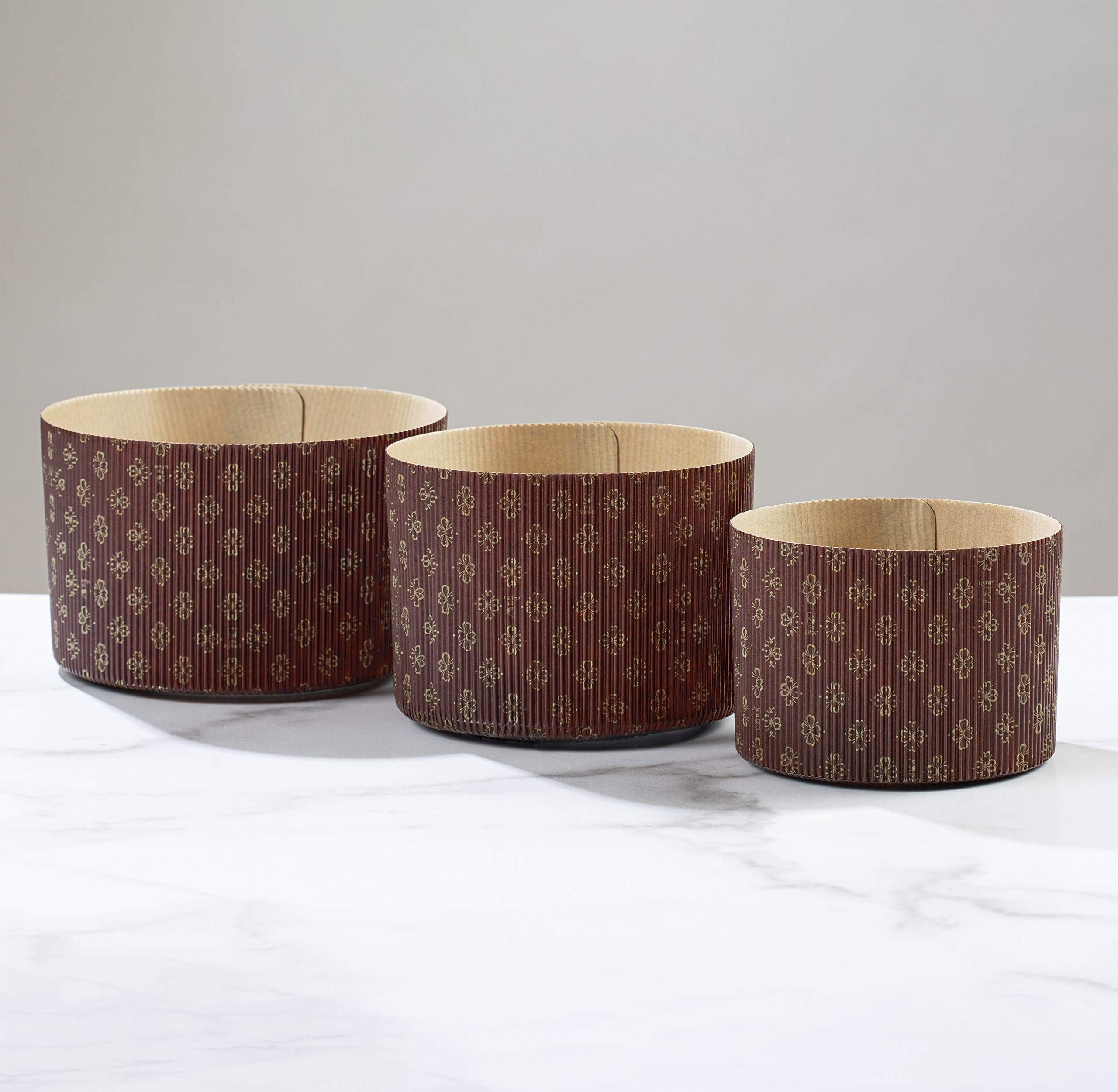 Pastry Chef'S Boutique Deluxe Corrugated Panettone Paper Pan Mold - Large - 1 Kg - 6-5/8'' X 4-5/16'' - Pack Of 6