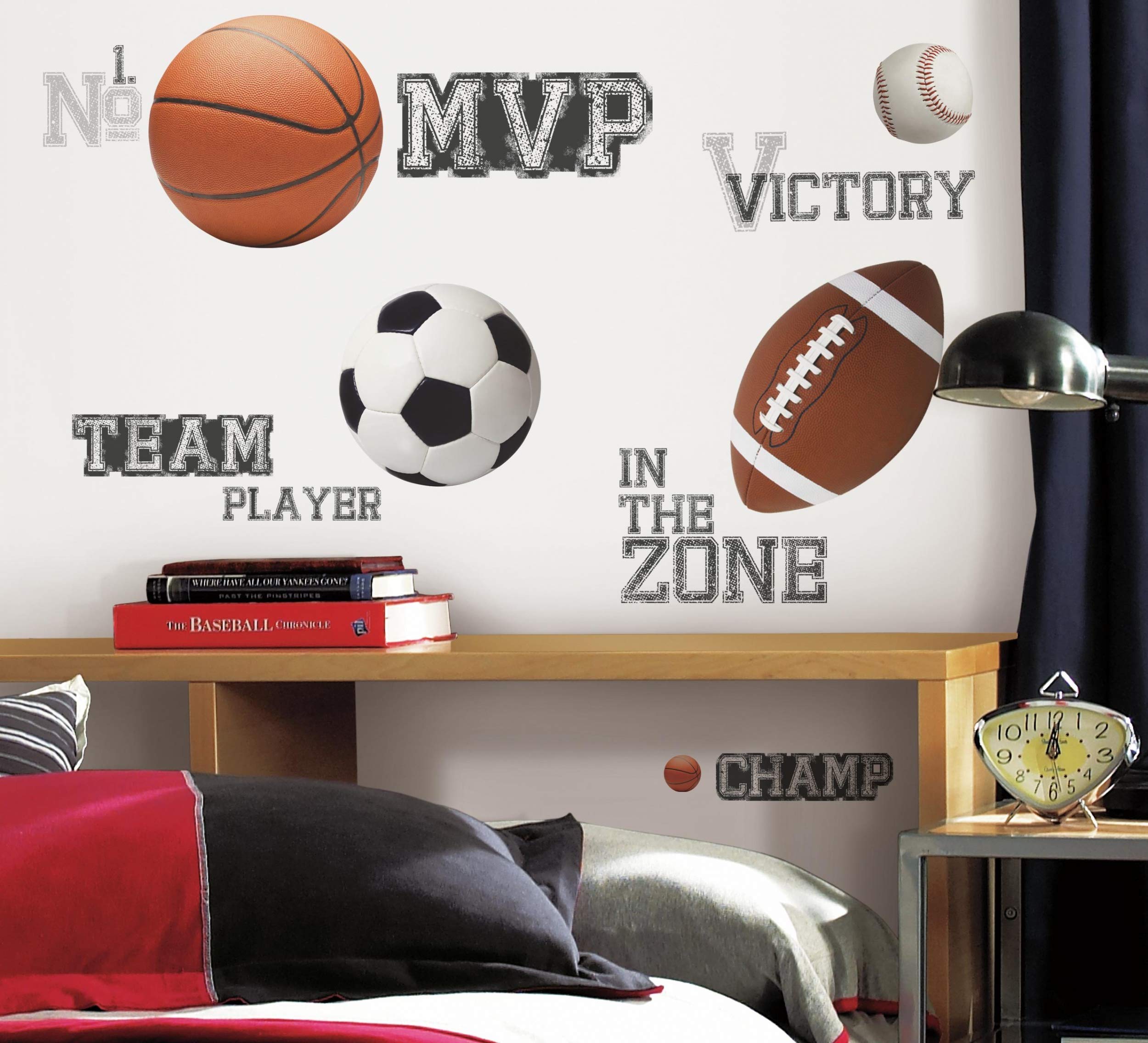 Roommates Rmk1705Scs All Star Sports Saying Peel And Stick Wall Decals 10 Inch X 18 Inch