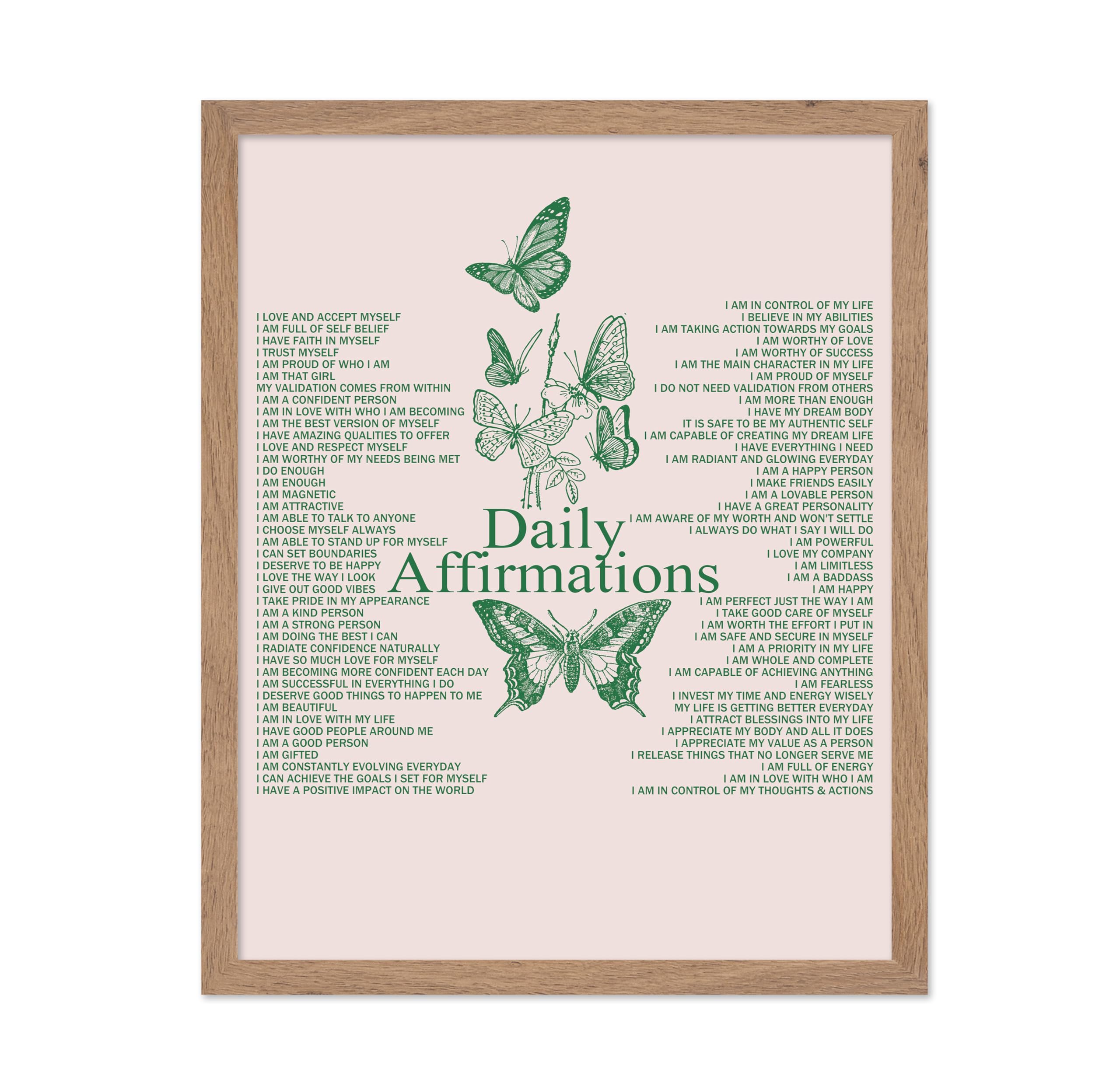 Poster Master Motivational Poster - Retro Inspirational Print - Daily Affirmations, Butterfly, Positive Quote, Uplifting - Gift 