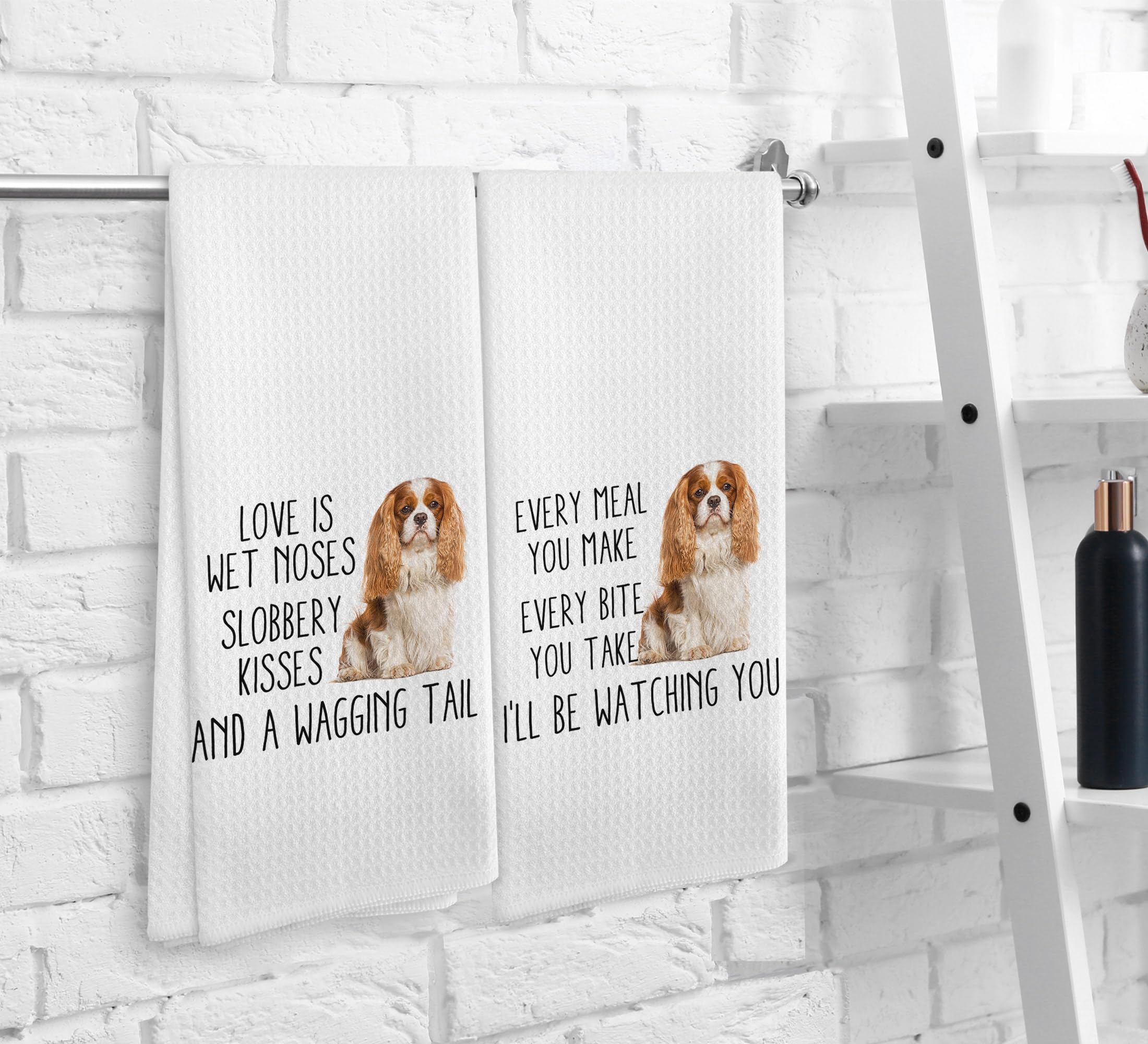 NOQL Cavalier King Charles Spaniel Towel, Dog Kitchen Towels, Cavalier King Charles Spaniel Dog Kitchen Towels and Dishcloths Se