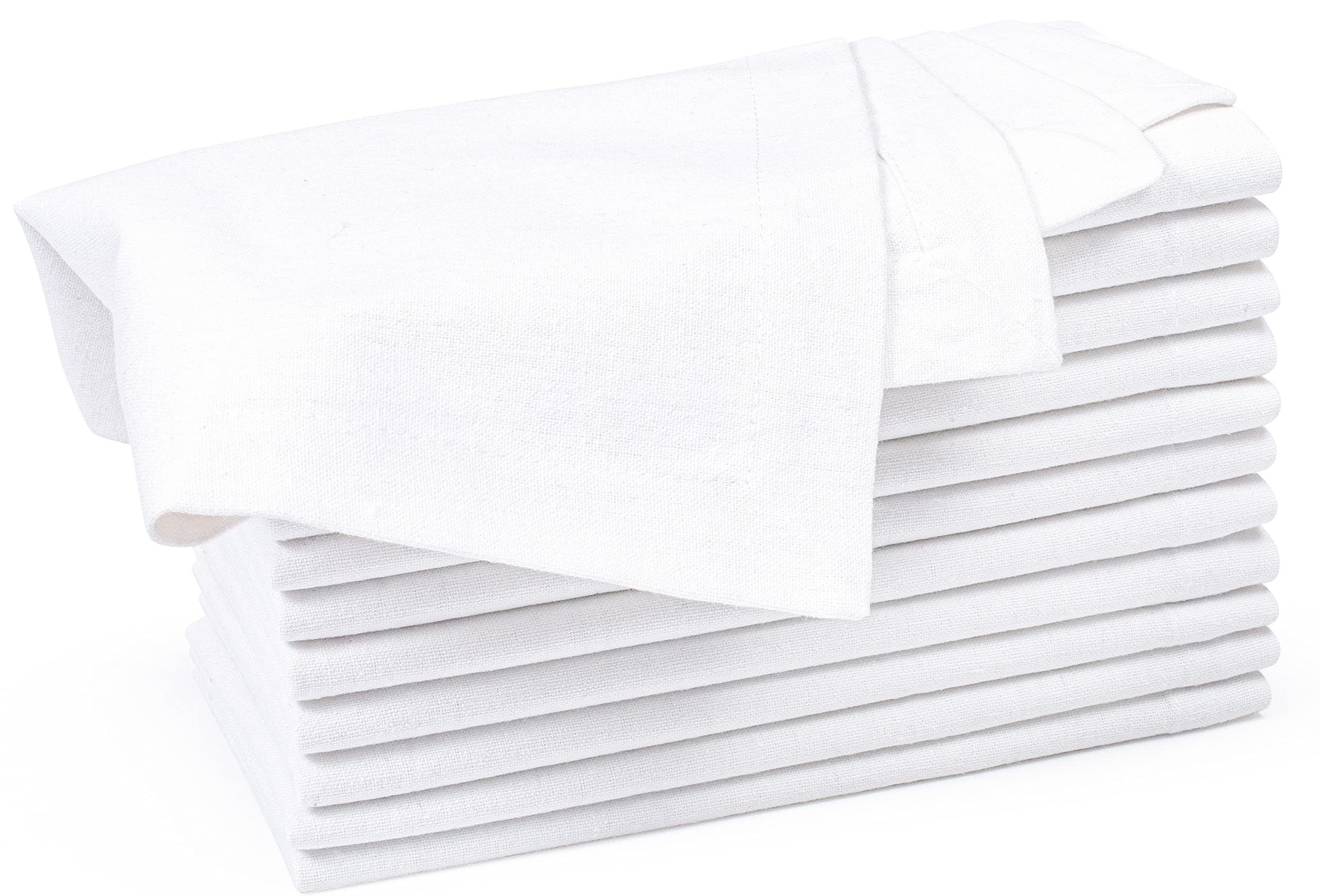 Cotton Dinner Napkin 18X18 Inch White,Everyday Napkins, Cotton Napkins, Wedding Napkins, Cocktails Napkins, Tailored With Mitere