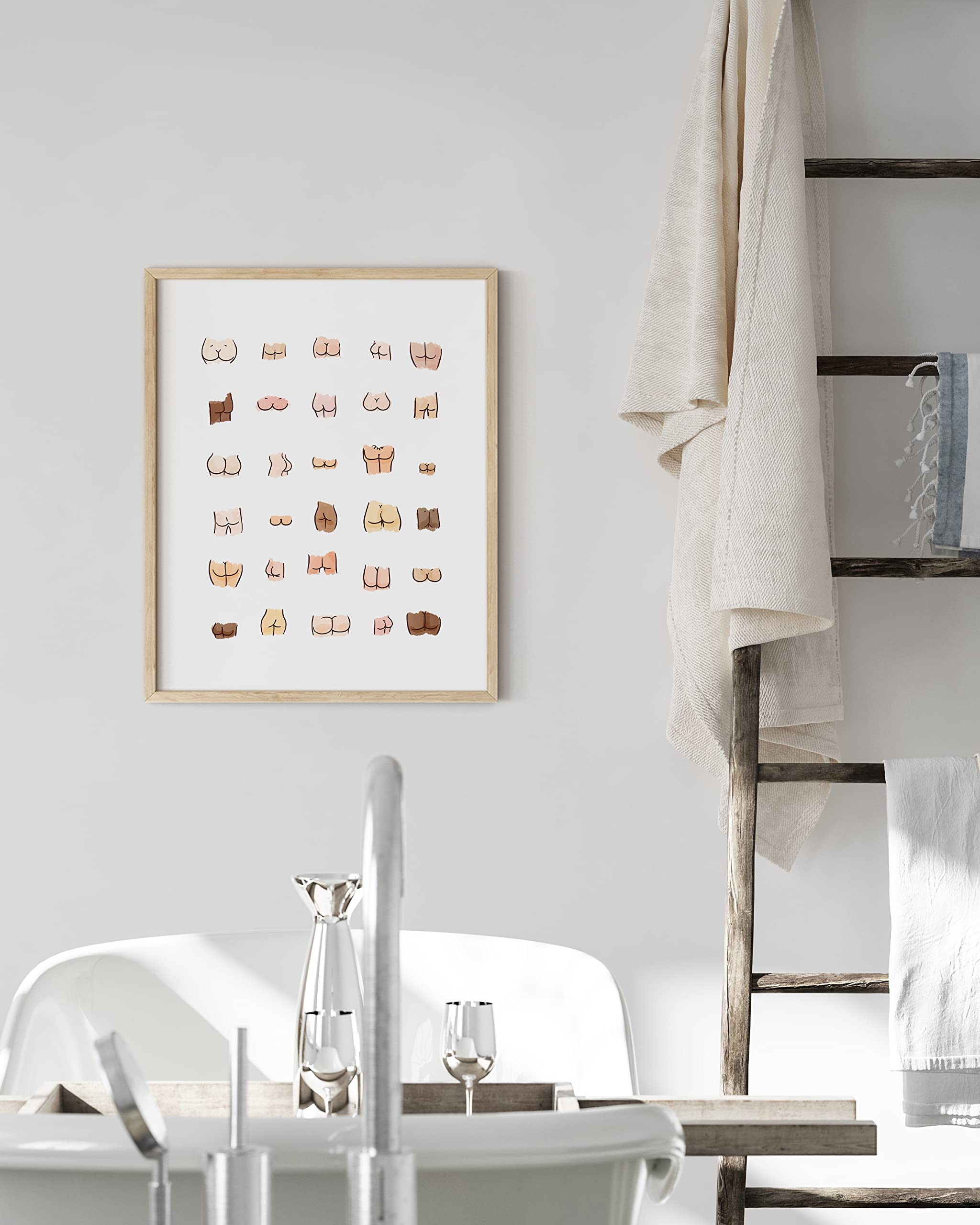 Haus And Hues Funny Bathroom Art Funny Bathroom Decor Butts Collage Cute Bathroom Decor Art Print Funny Bathroom Sign Funny Bath