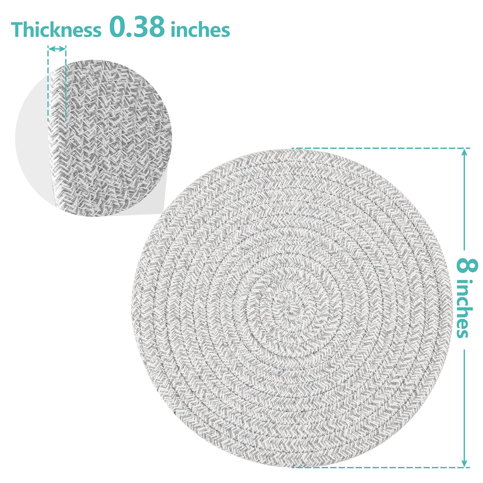 Trivets For Hot Pots And Pans 8 Inches 5 Pcs, Trivet For Hot Dishes, Hot Pads For Kitchen, Cotton Coasters Mat To Protect Counte